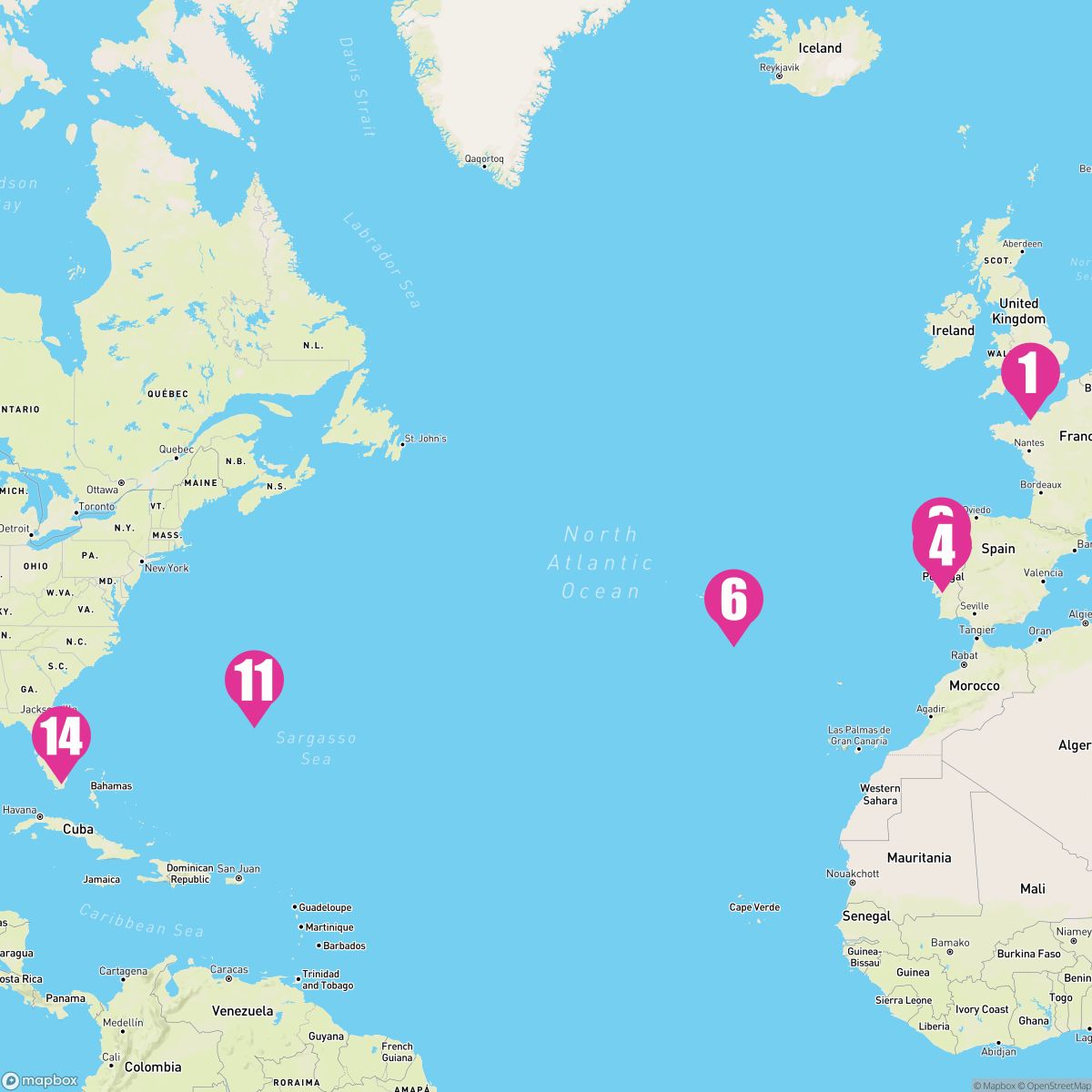 13 Night Western Europe Transatlantic (Southampton To Port Canaveral)