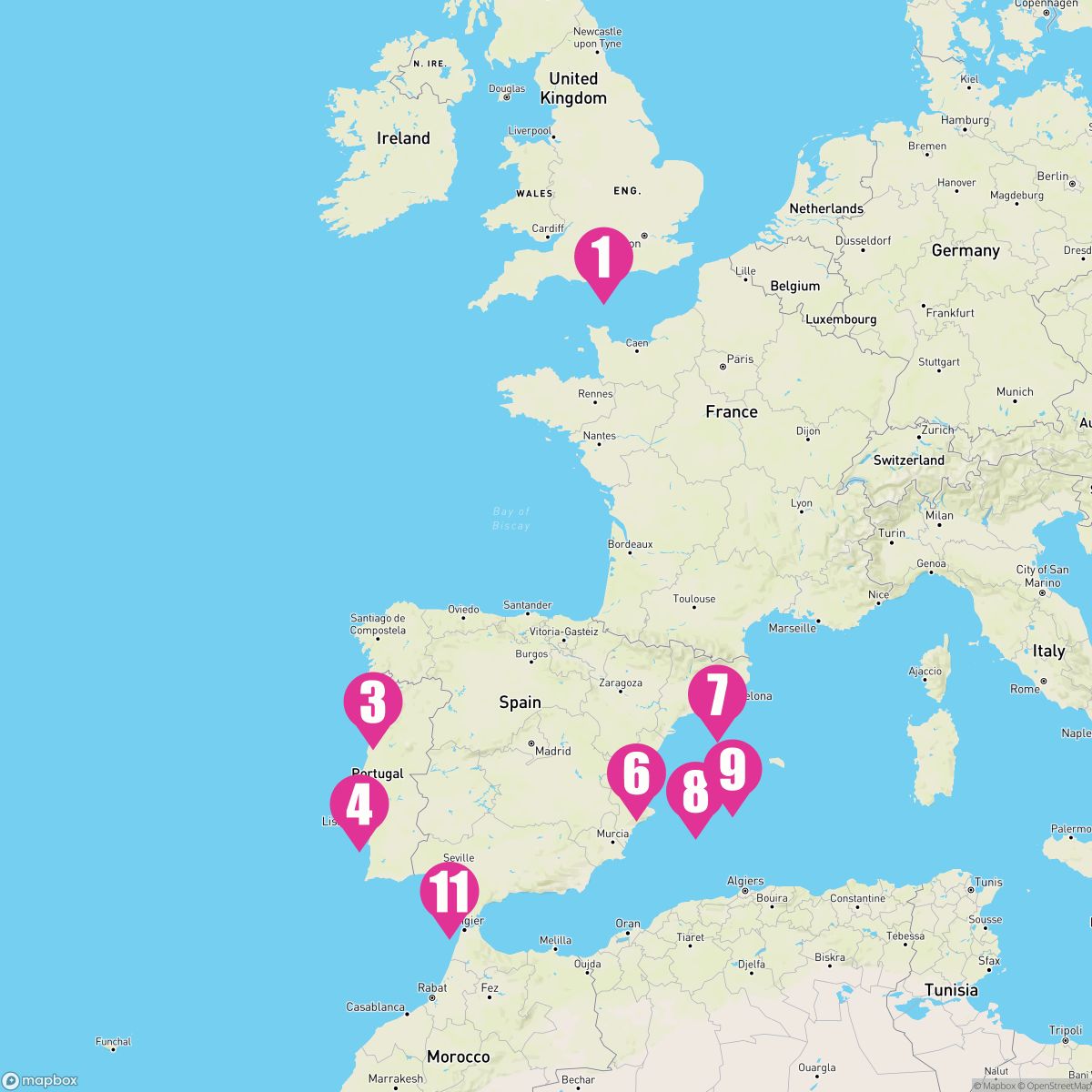 13 Night Spain Portugal & Mediterranean (Southampton Roundtrip)