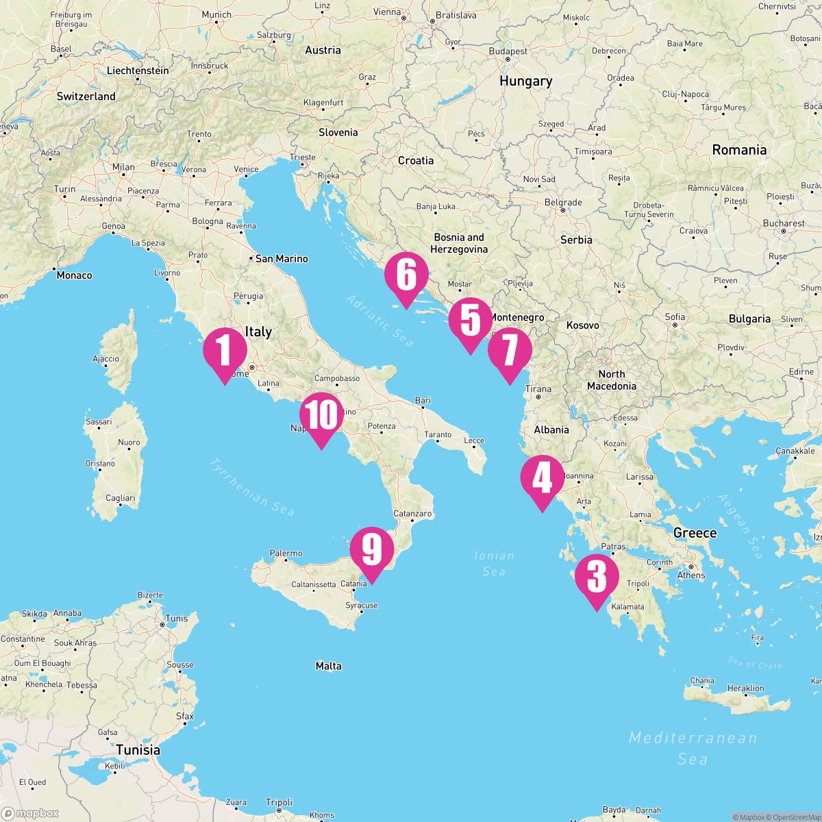 10 Night Greece Italy & Croatia (Rome Roundtrip)