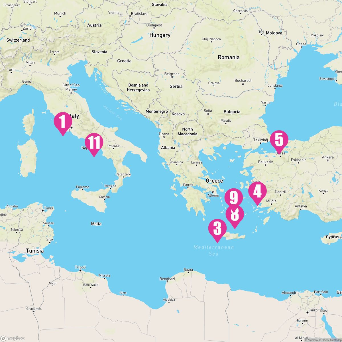 11 Night Greece Italy & Turkey (Rome Roundtrip)