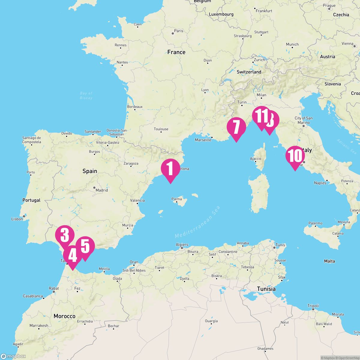 12 Night Spain Italy & France (Barcelona Roundtrip)
