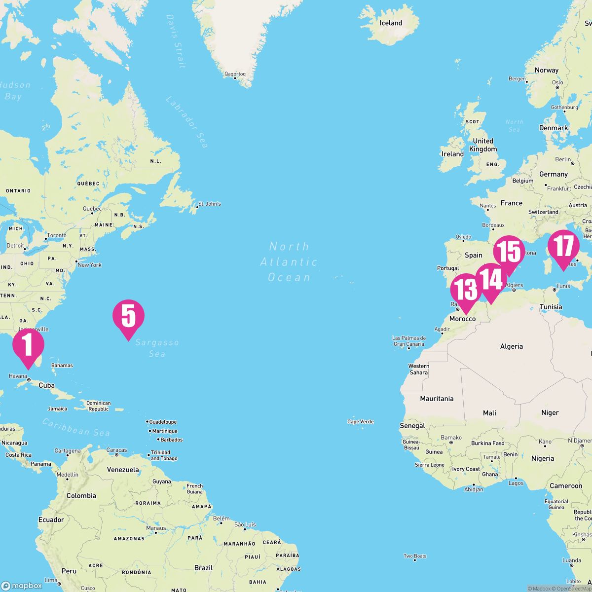 16 Night Bermuda & Spain Transatlantic (Tampa To Rome)