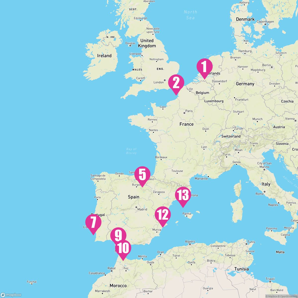 12 Night France Spain & Portugal (Amsterdam To Barcelona)