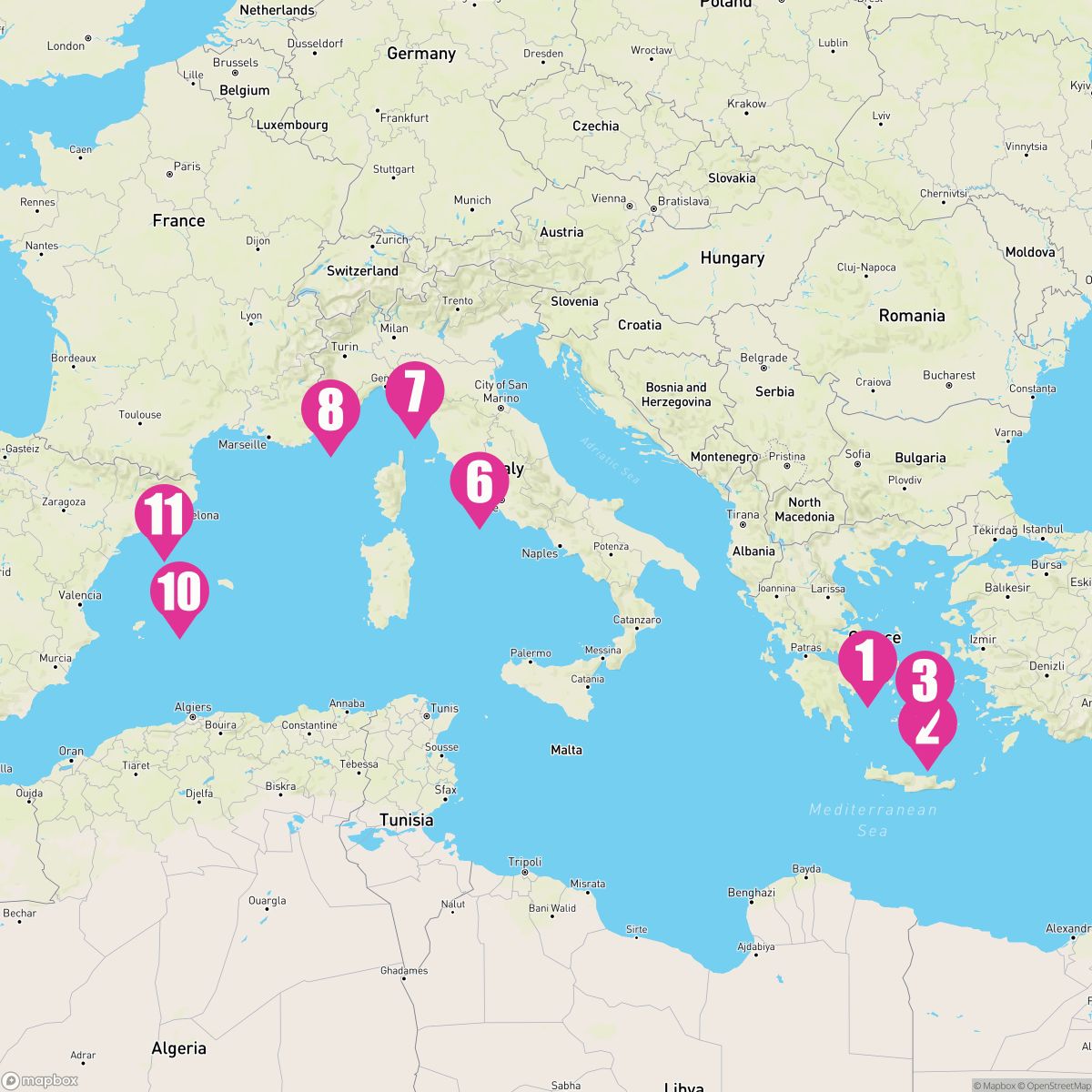 10 Night Greece Italy & France (Athens To Barcelona)