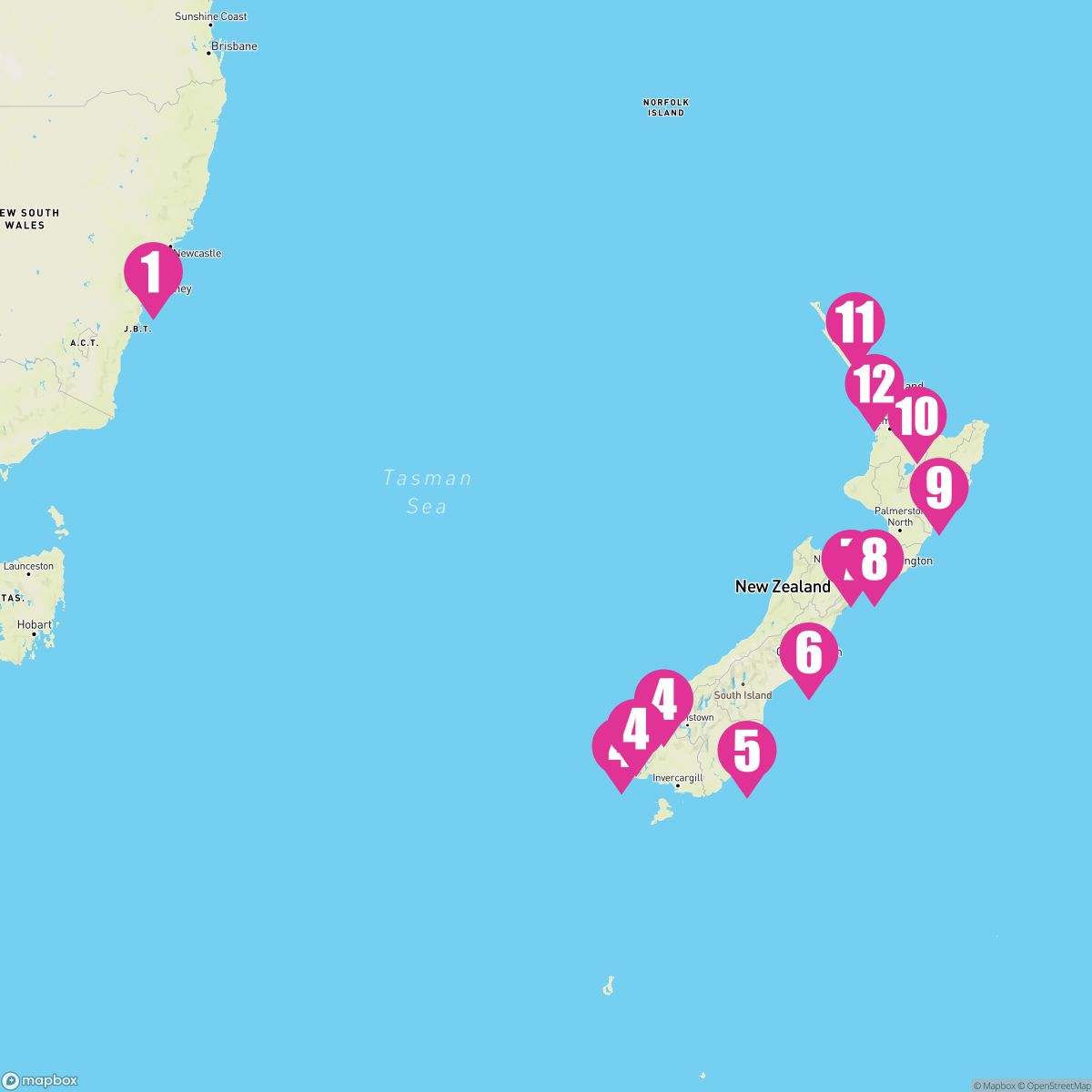11 Night New Zealand (Sydney To Auckland)