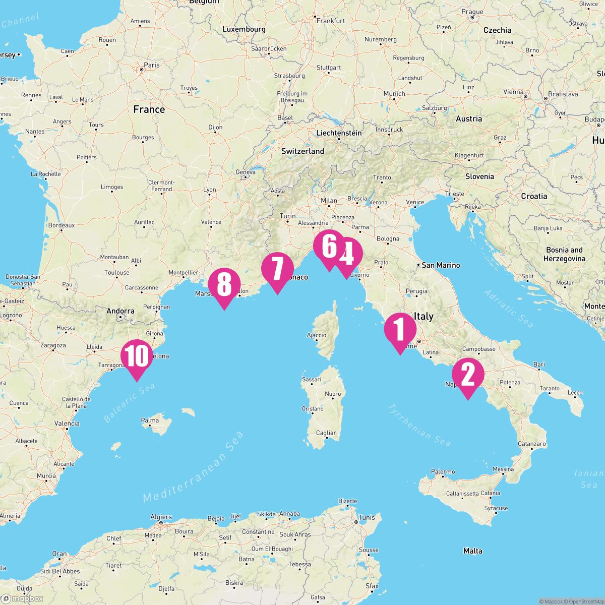 9 Night Italian Riviera & France (Rome To Barcelona)