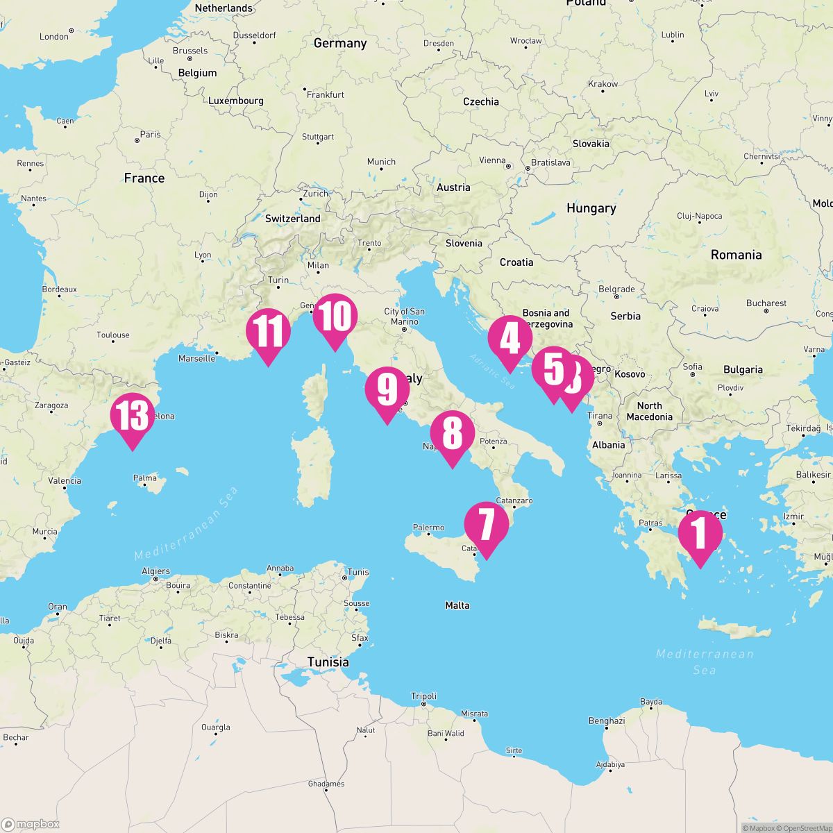 12 Night Adriatic & Med (Athens To Barcelona)