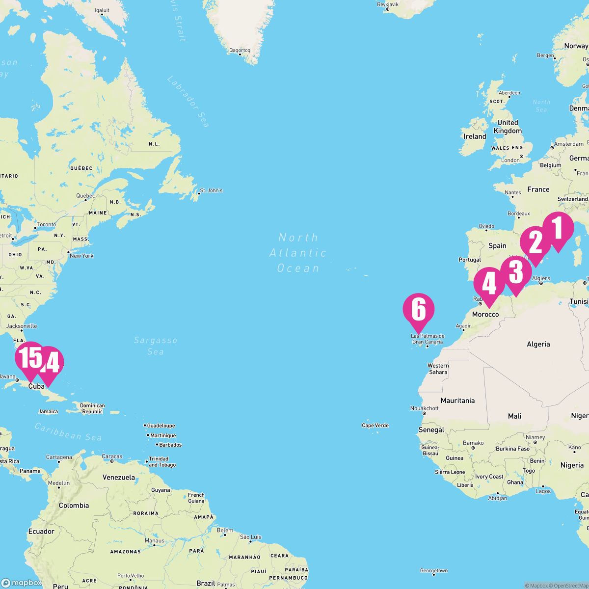 14 Night Transatlantic (La Seyne To Miami)