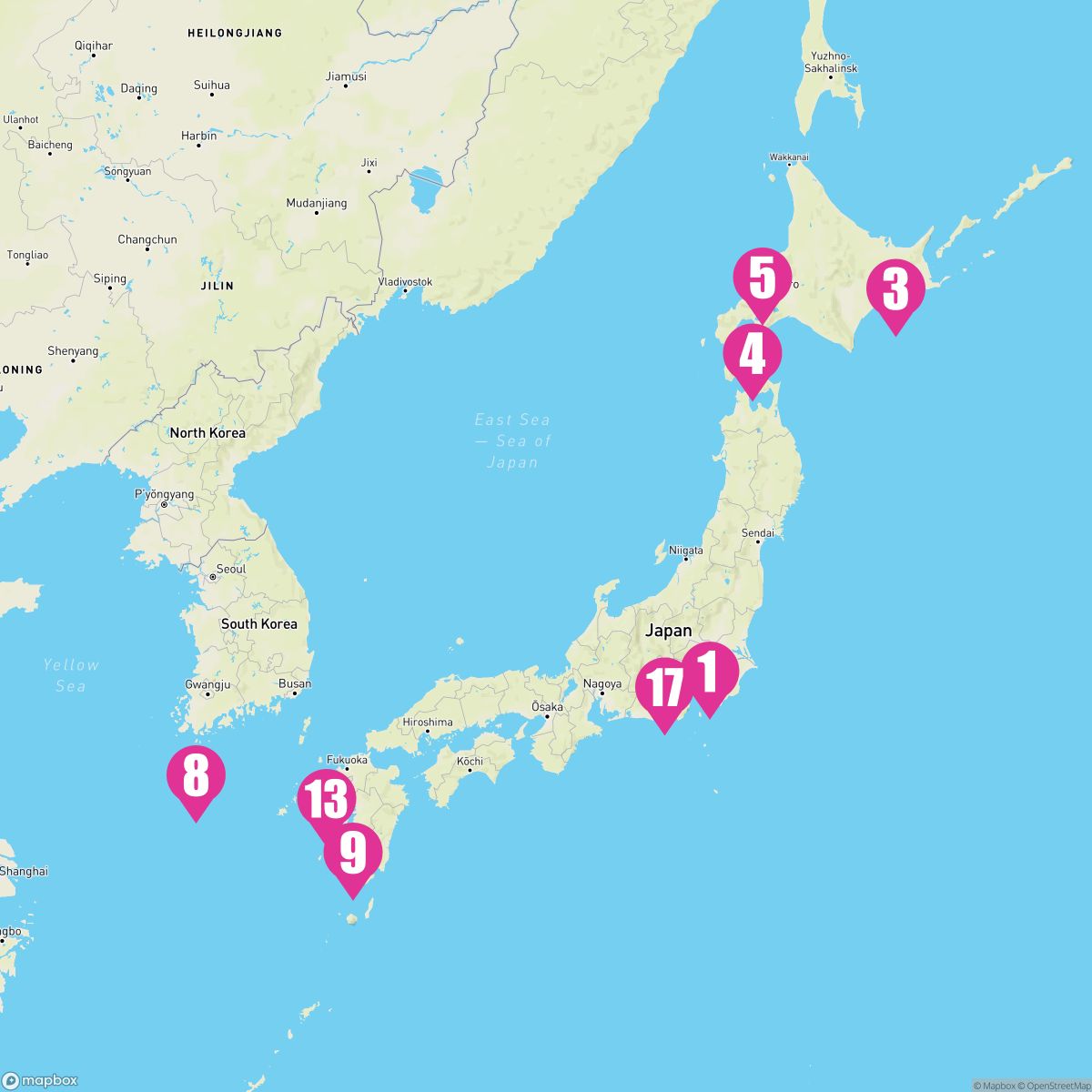 17 Night Hokkaido & Kyushu (Yokohama Roundtrip)