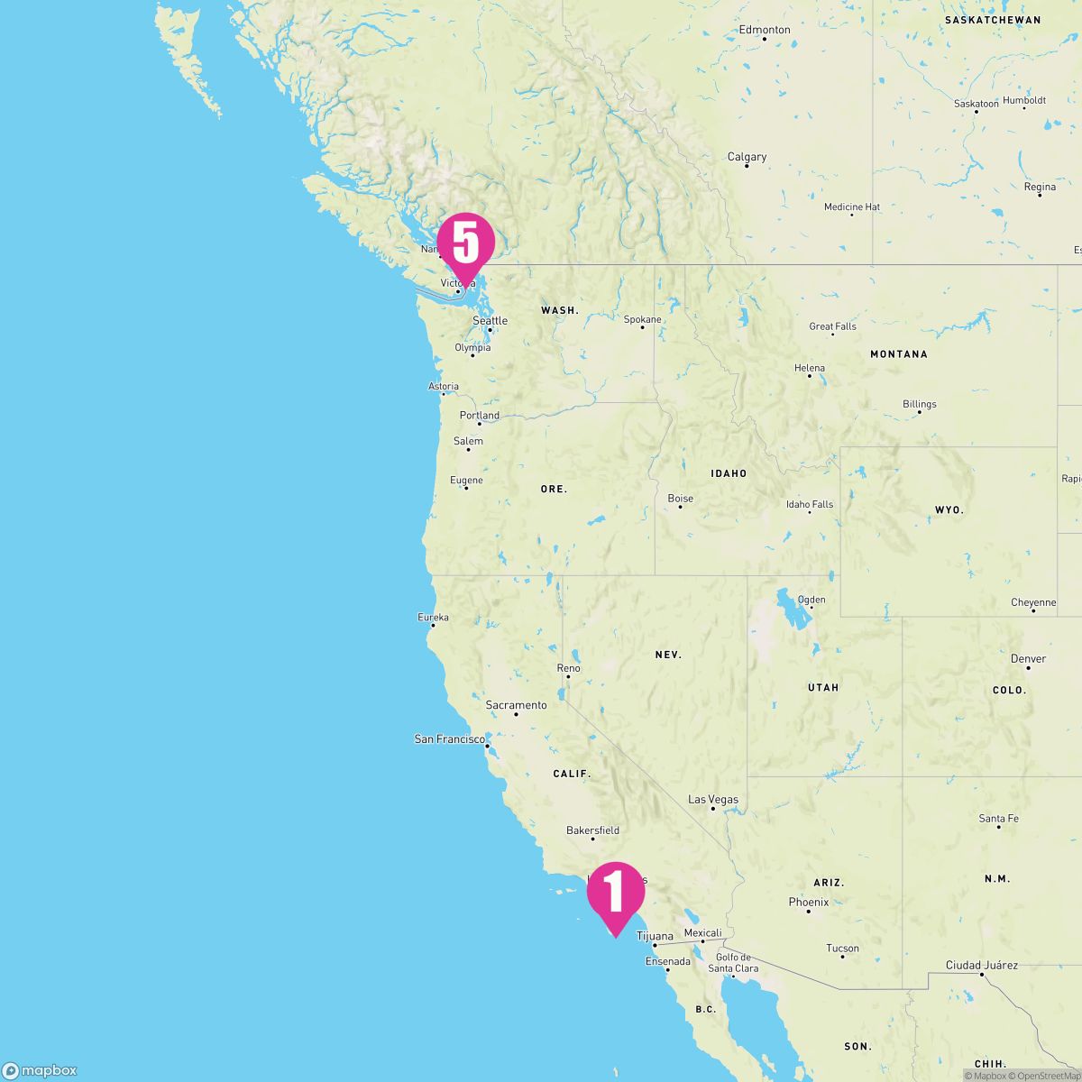 4 Night Pacific Coastal (Los Angeles To Vancouver)