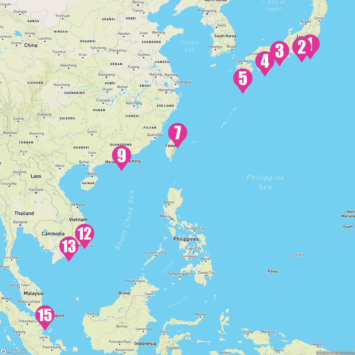 14 Night Southeast Asia & Japan (Yokohama To Singapore)