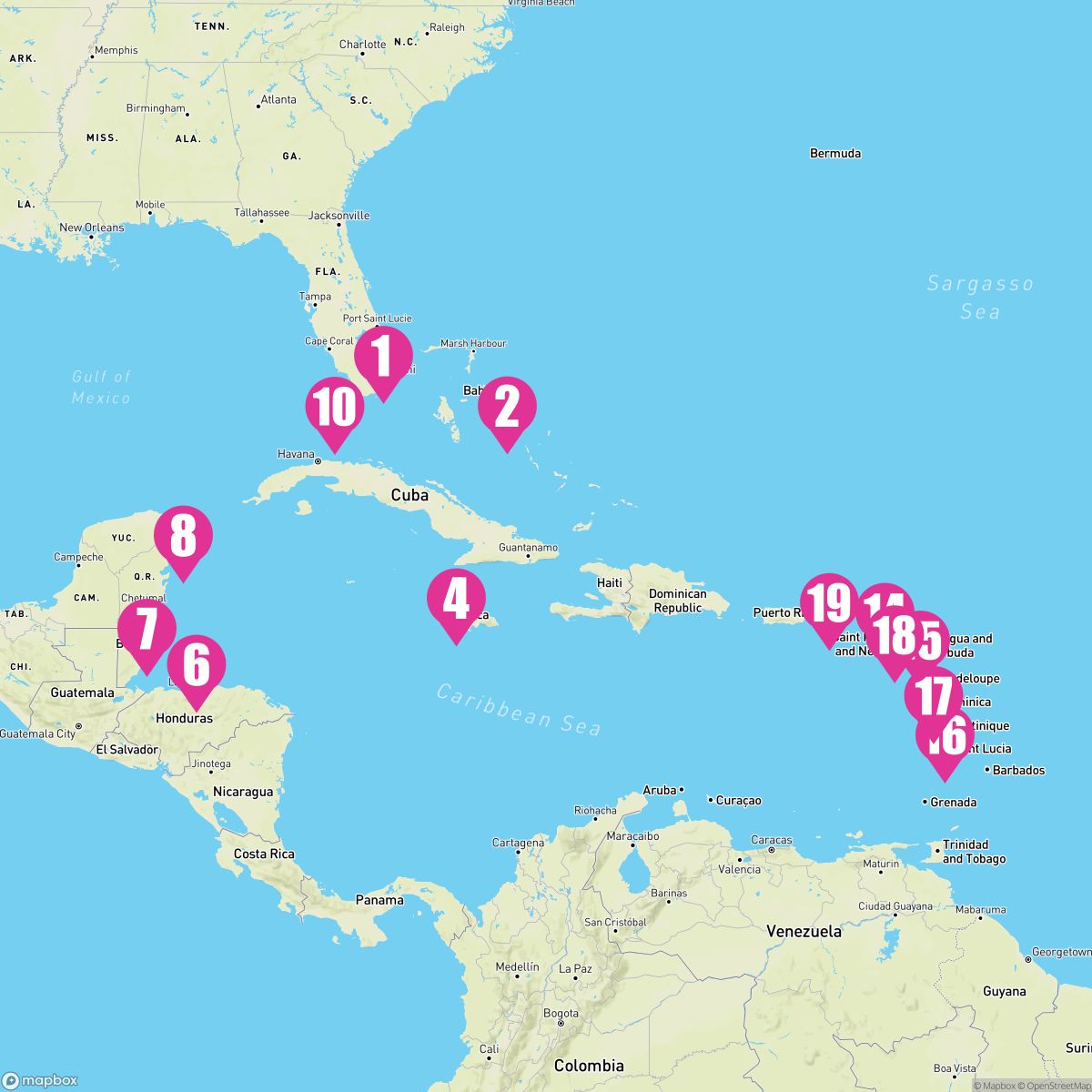 21 Night Eastern Wayfarer/Western Explorer Caribbean Collector (Ft. Lauderdale Roundtrip)