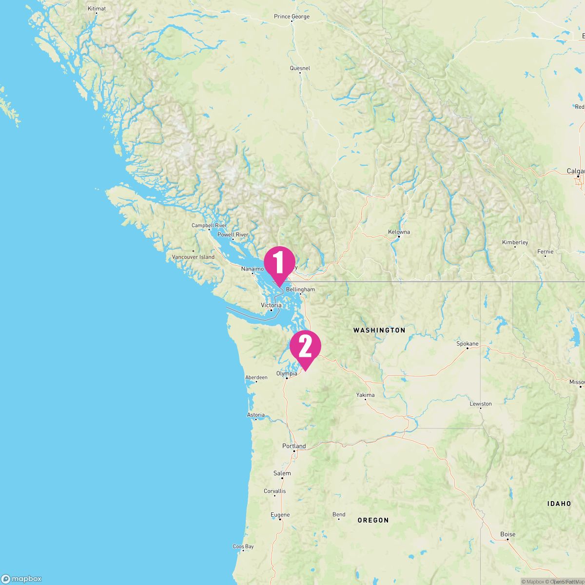 1 Night Pacific Coastal (Vancouver To Seattle)