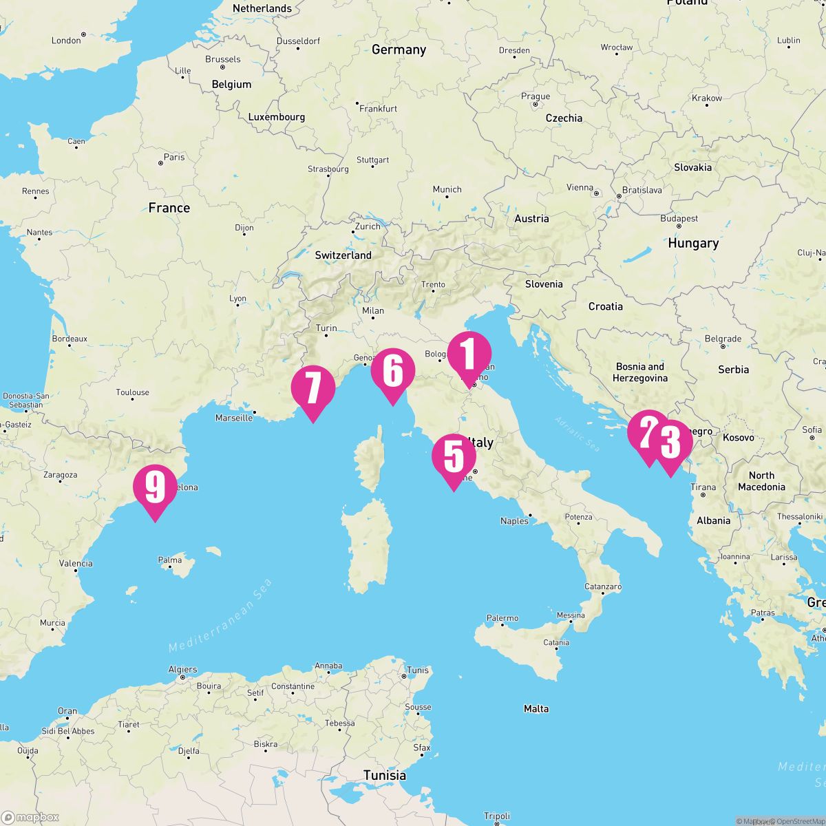 8 Night Italy France & Croatia (Ravenna To Barcelona)
