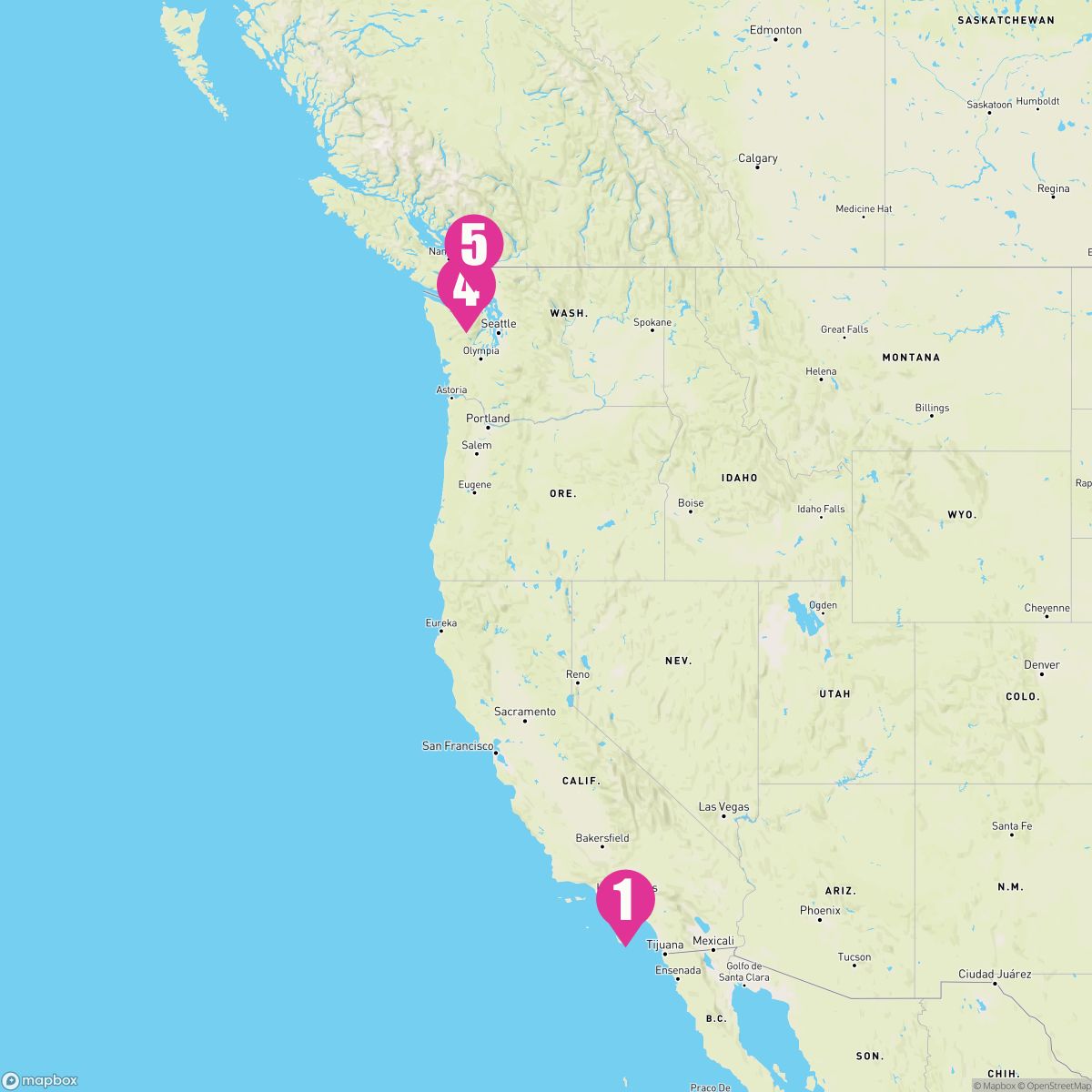 4 Night Pacific Coastal (Los Angeles To Vancouver)