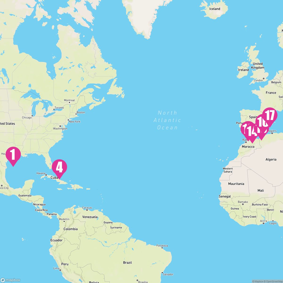 16 Night Transatlantic - Eastbound (Galveston To Barcelona)