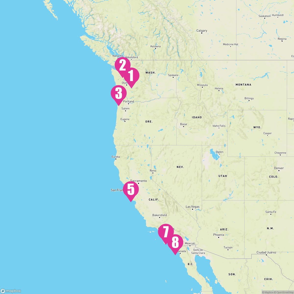 11 Night Classic California Coast (Seattle Roundtrip)
