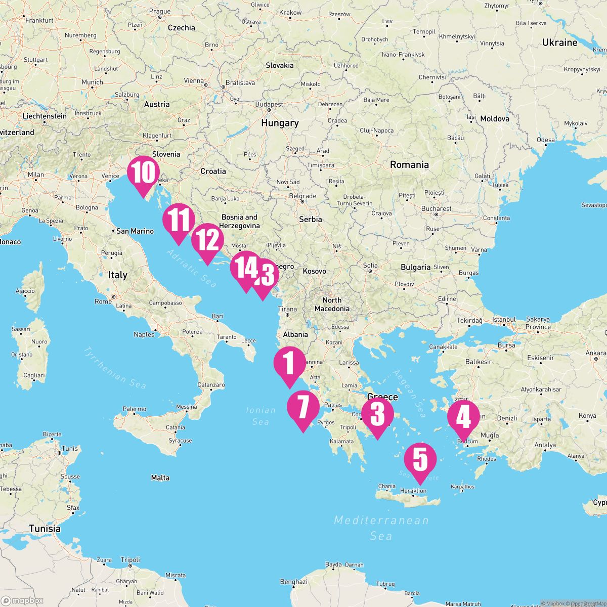 Aegean Shores followed by Adriatic Explorer