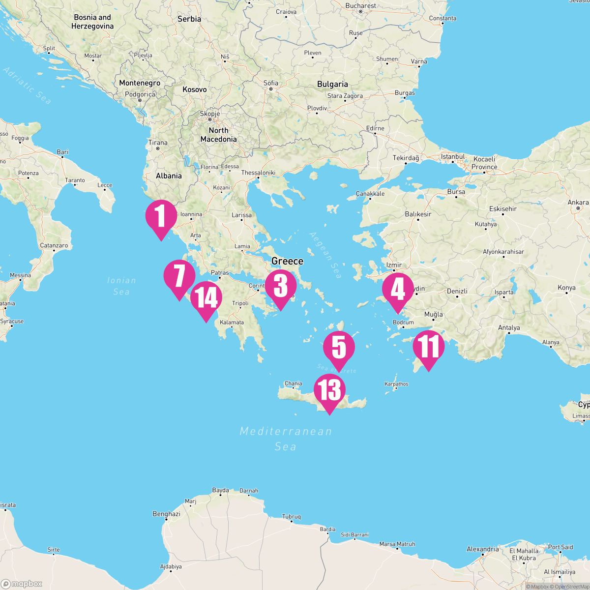 Adriatic Explorer followed by Aegean Shores
