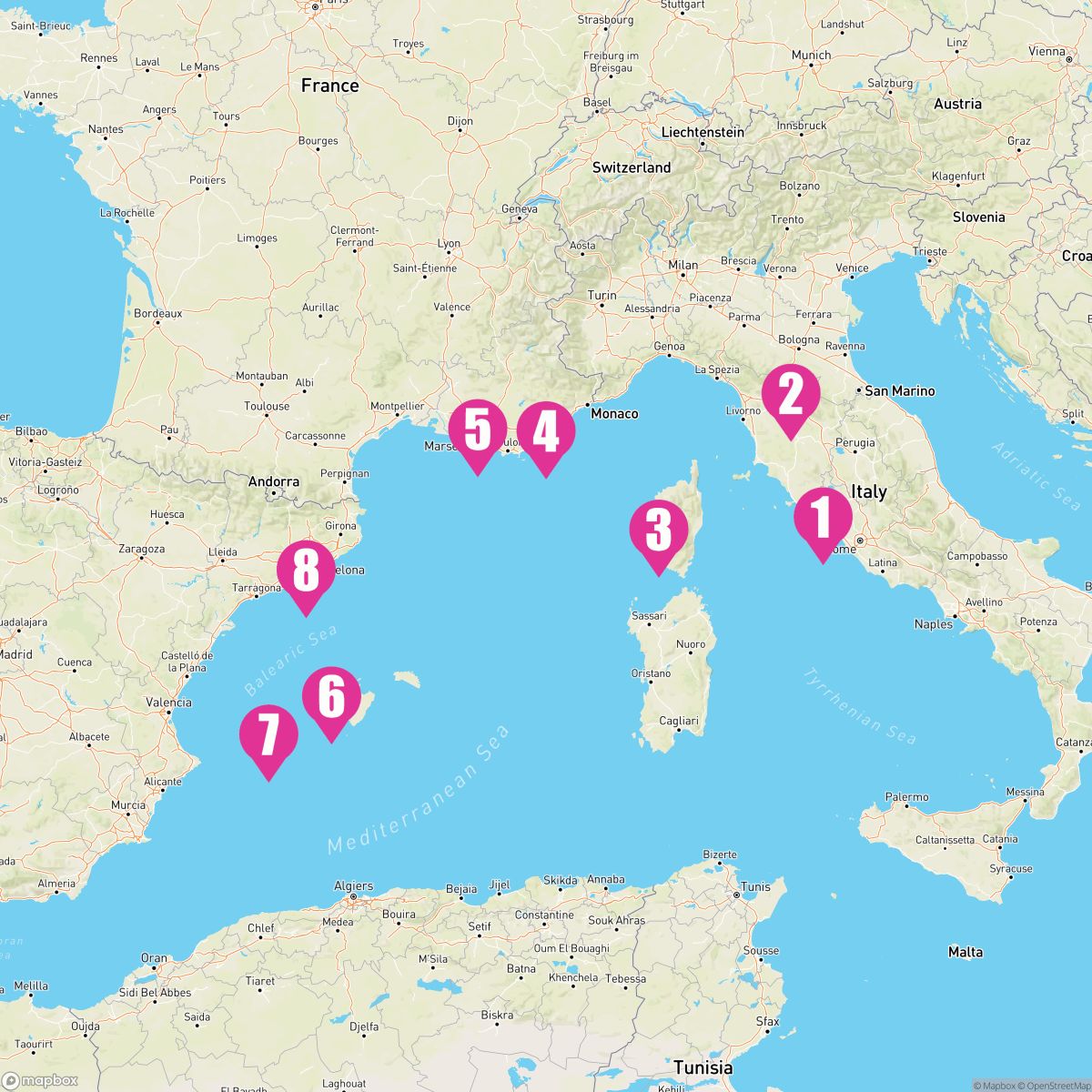 8 Night Springtime Rivieras (Rome To Barcelona)