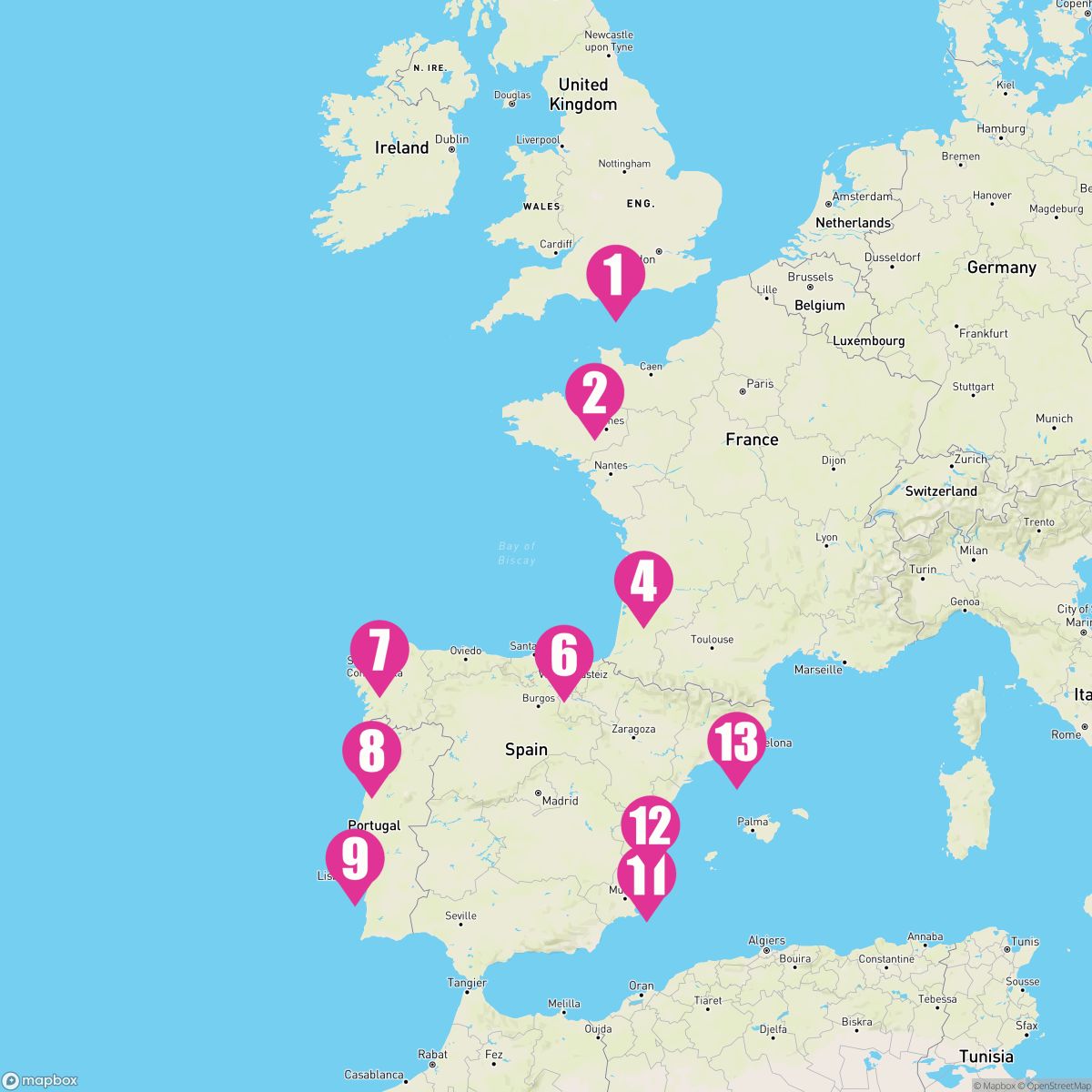 12 Night Epicurean France & Iberia (Southampton To Barcelona)
