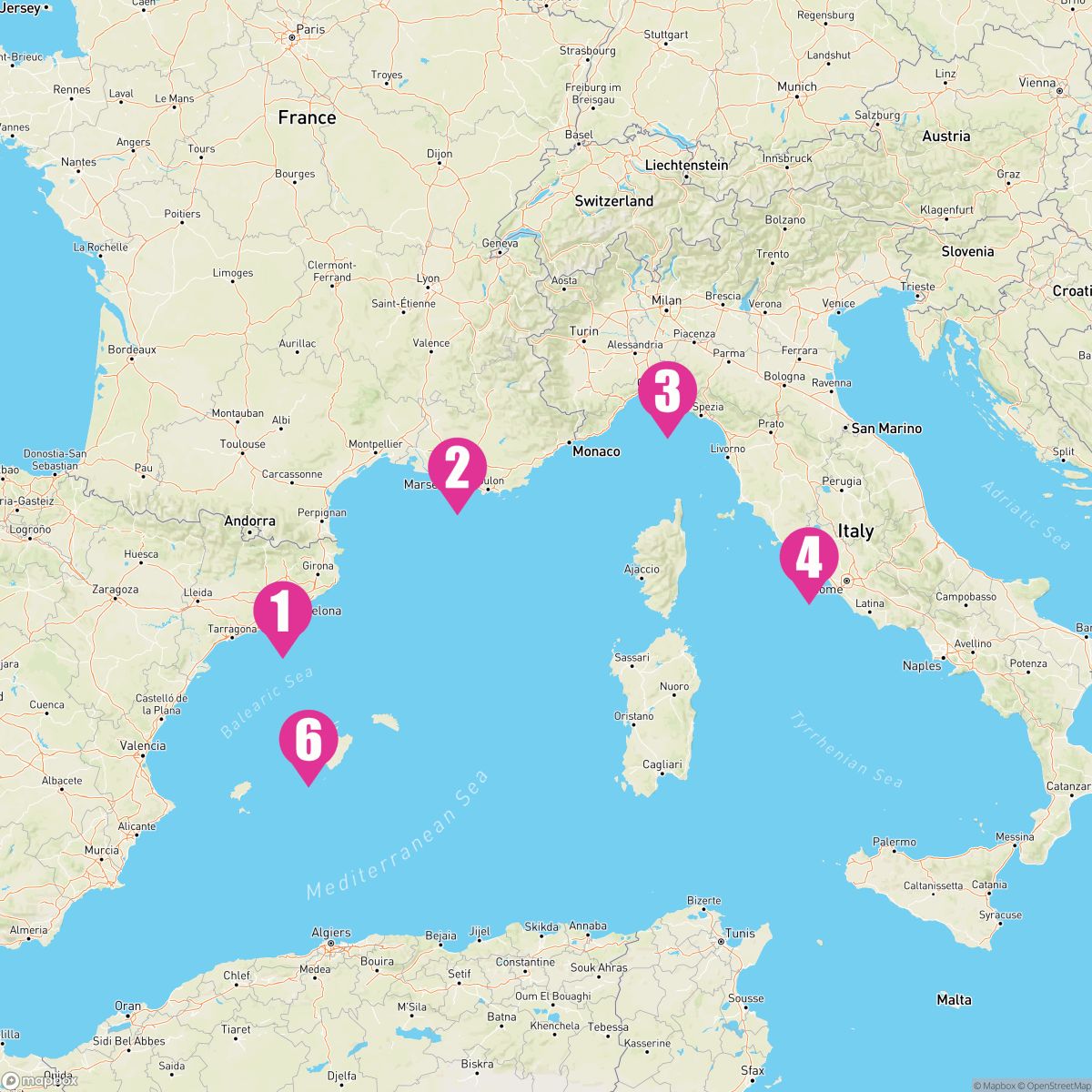 6 Night Western Mediterranean (Barcelona Roundtrip)