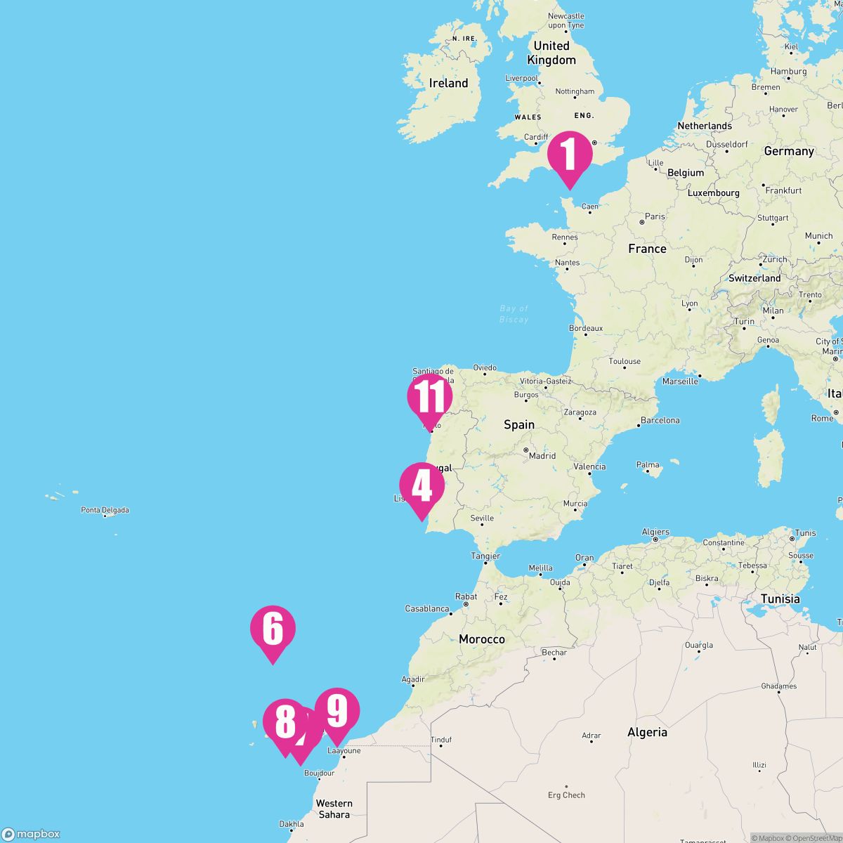 12 Night Western Europe & Canary Islands (Southampton Roundtrip)