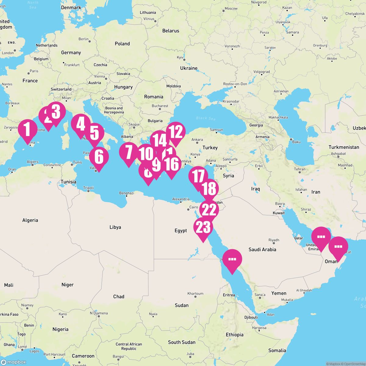 32 Night Magnificent Oases (Barcelona To Dubai)