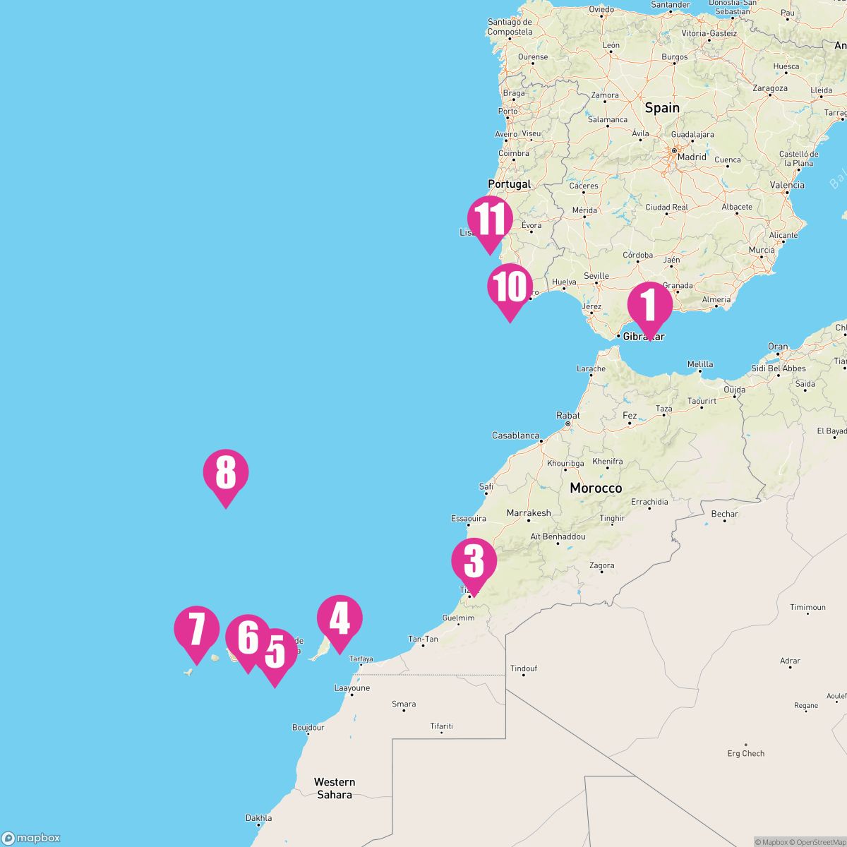 10 Night Colorful Canary Islands (Malaga To Lisbon)