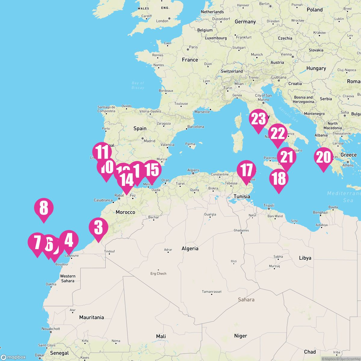 22 Night Scenic Strands & Havens (Malaga To Rome)
