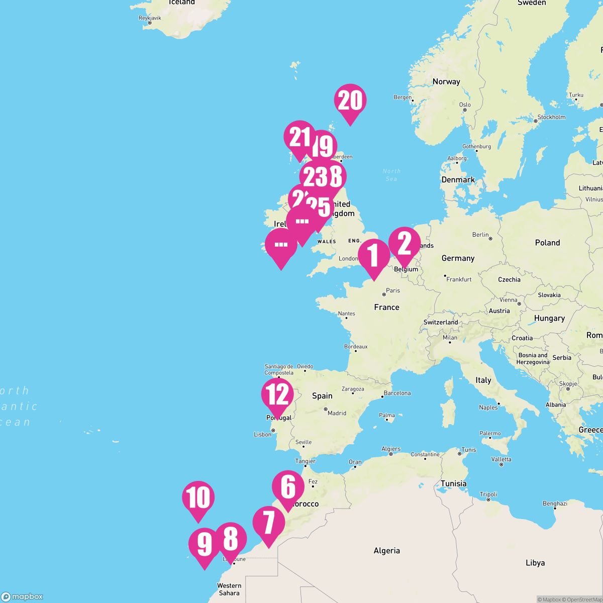 28 Night Canary & British Isles: Morocco Portugal & Belfast (Dover Roundtrip)