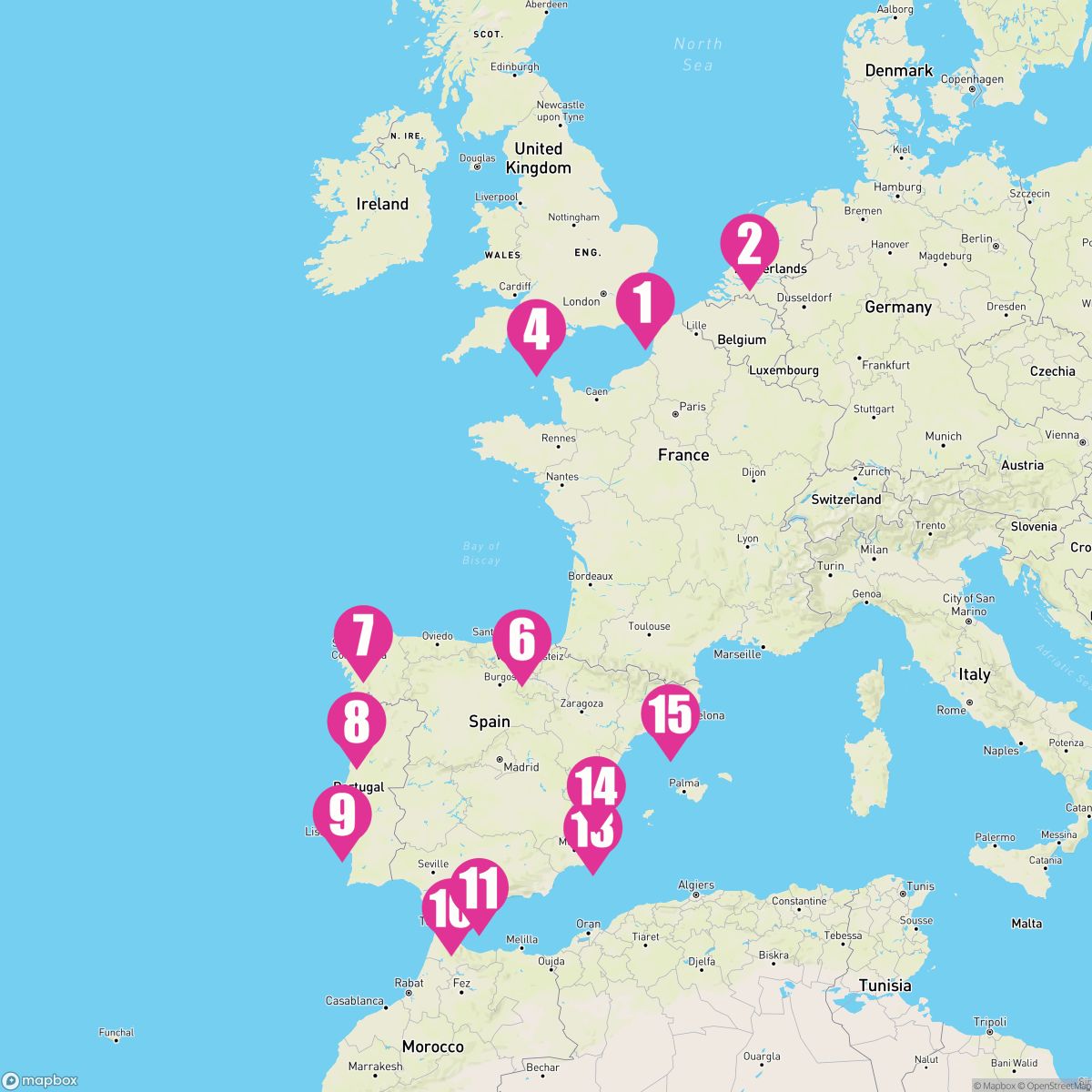 14 Night Around The Iberian Peninsula (Dover To Barcelona)
