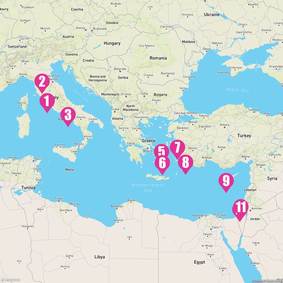 10 Night Mediterranean: Italy France & Spain (Barcelona Roundtrip)