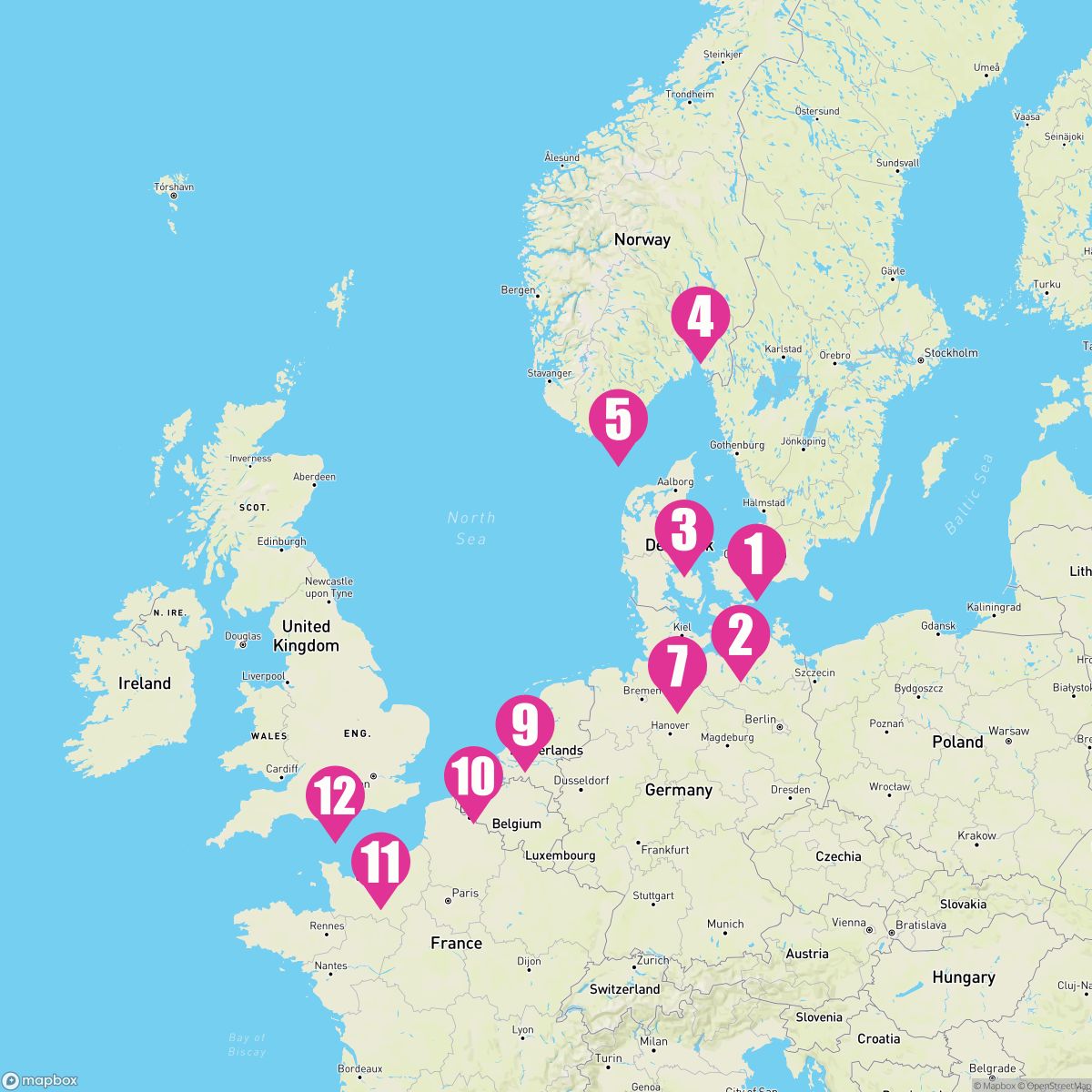11 Night Europe: France Germany & Norway (Copenhagen To Southampton)