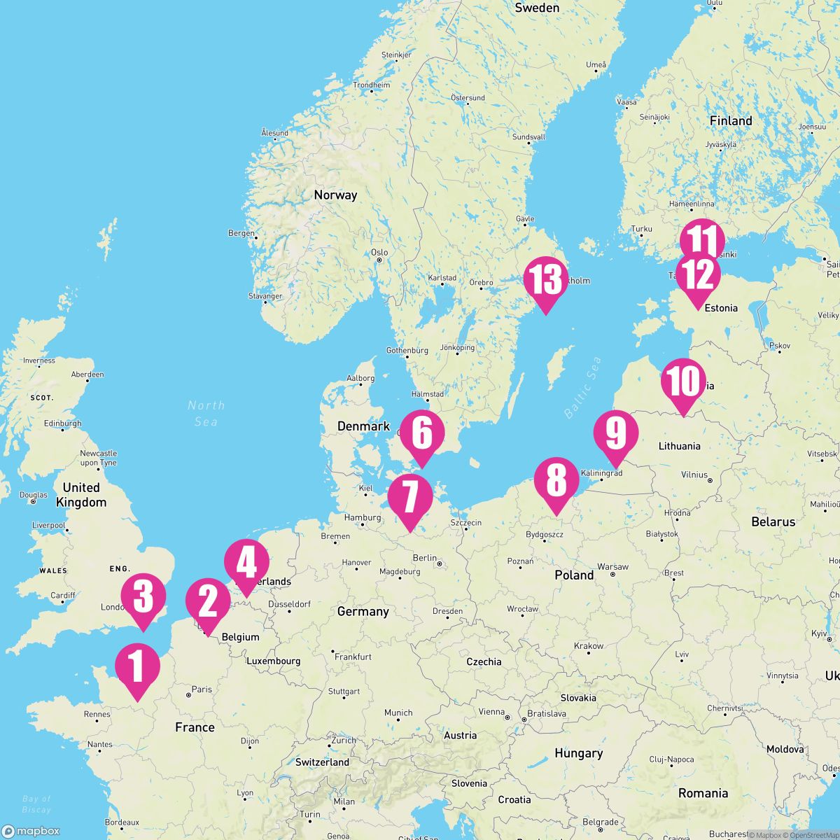 12 Night Baltic: England Germany & Belgium (Le Havre To Stockholm)