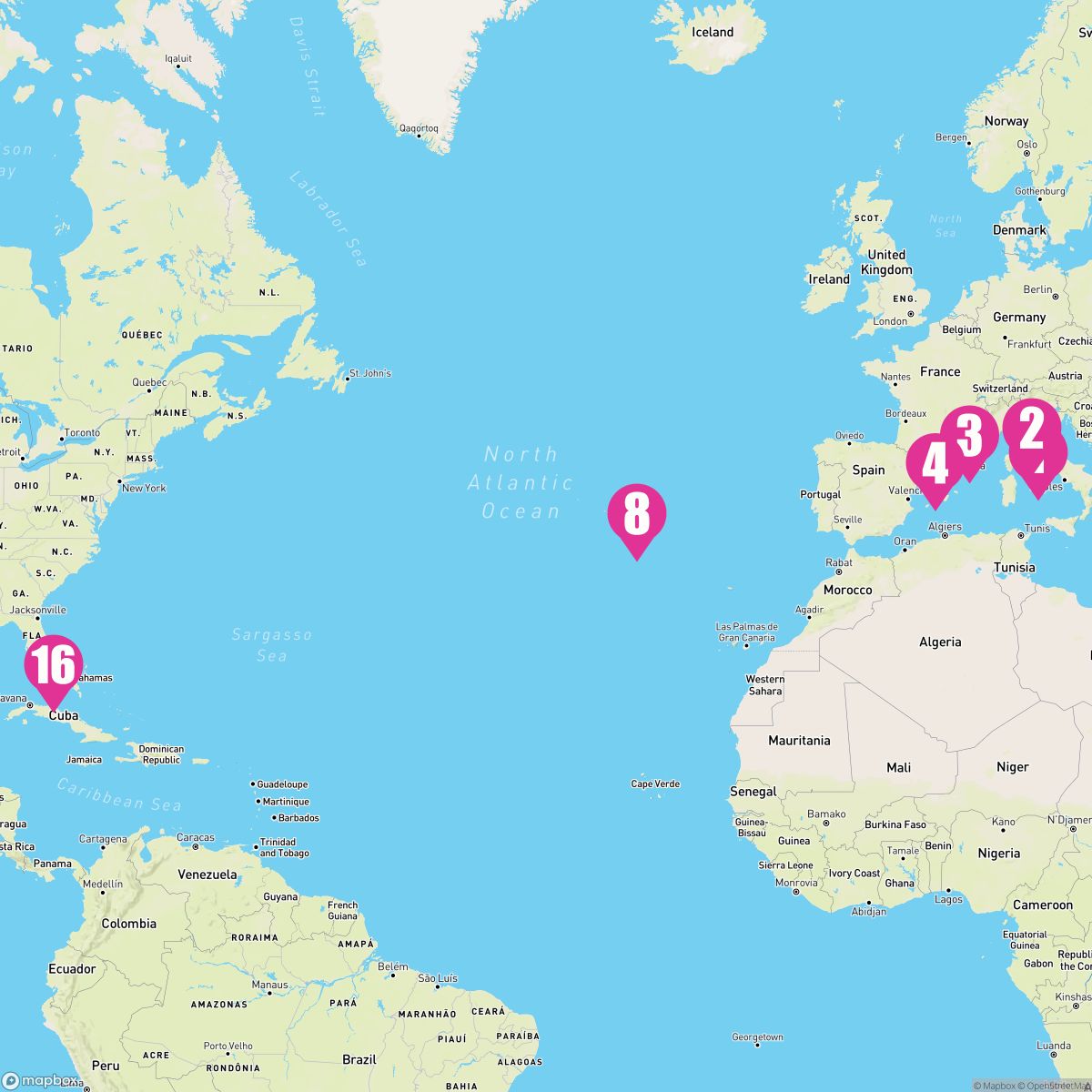 15 Night Transatlantic: Italy France Spain & Azores (Rome To Miami)