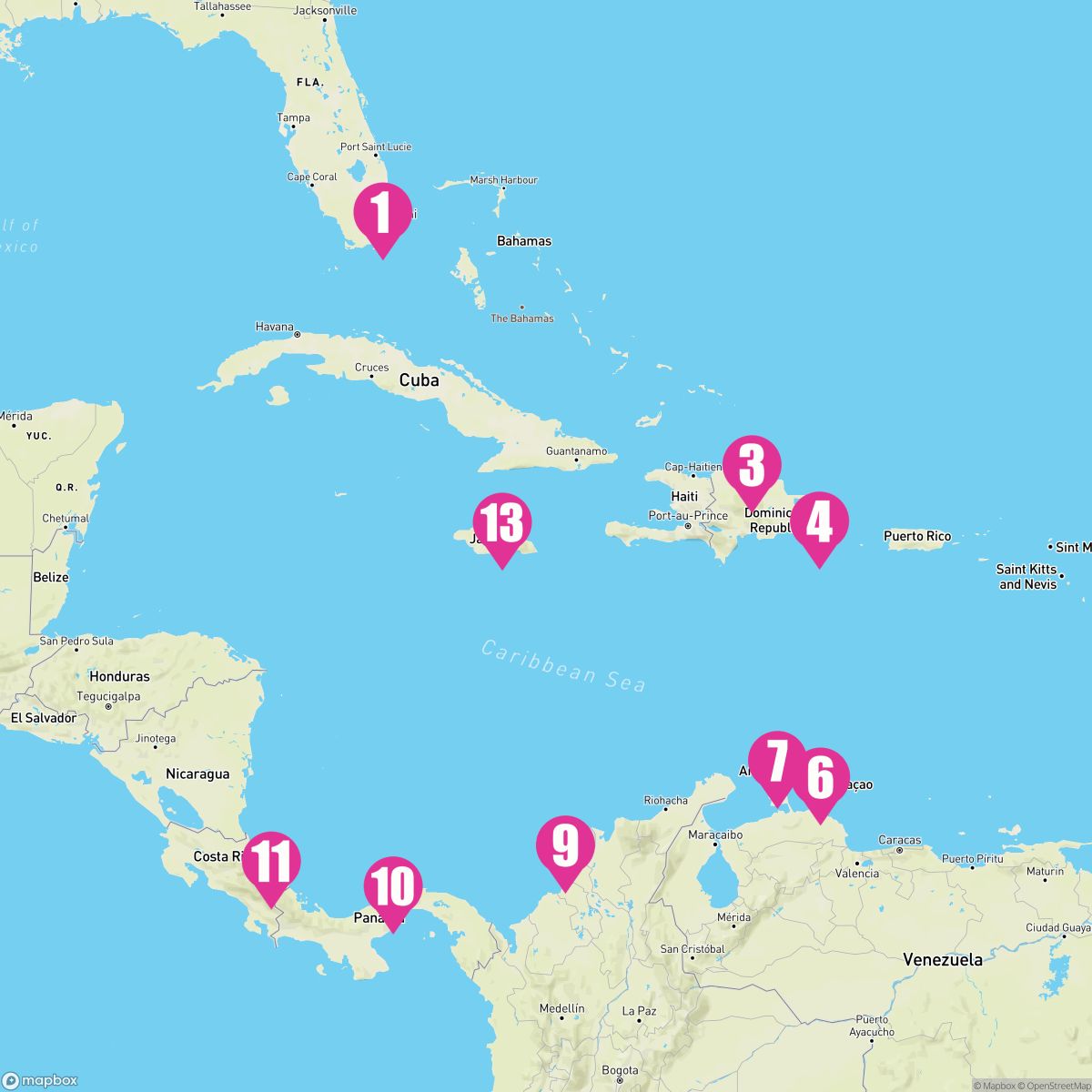 14 Night Caribbean: Curacao Aruba & Cartagena (Miami Roundtrip)