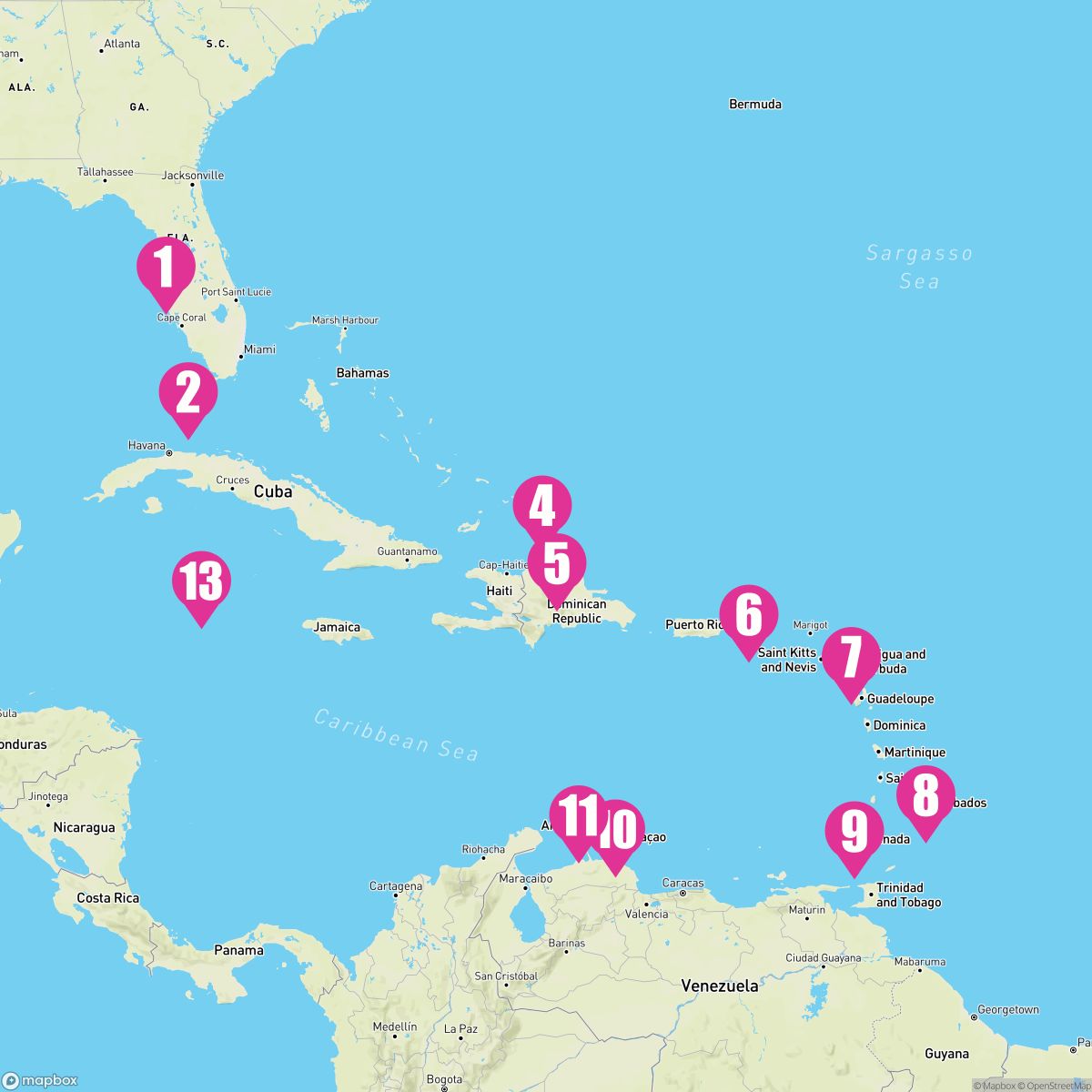 14 Night Caribbean: Curacao Aruba & Barbados (Tampa Roundtrip)