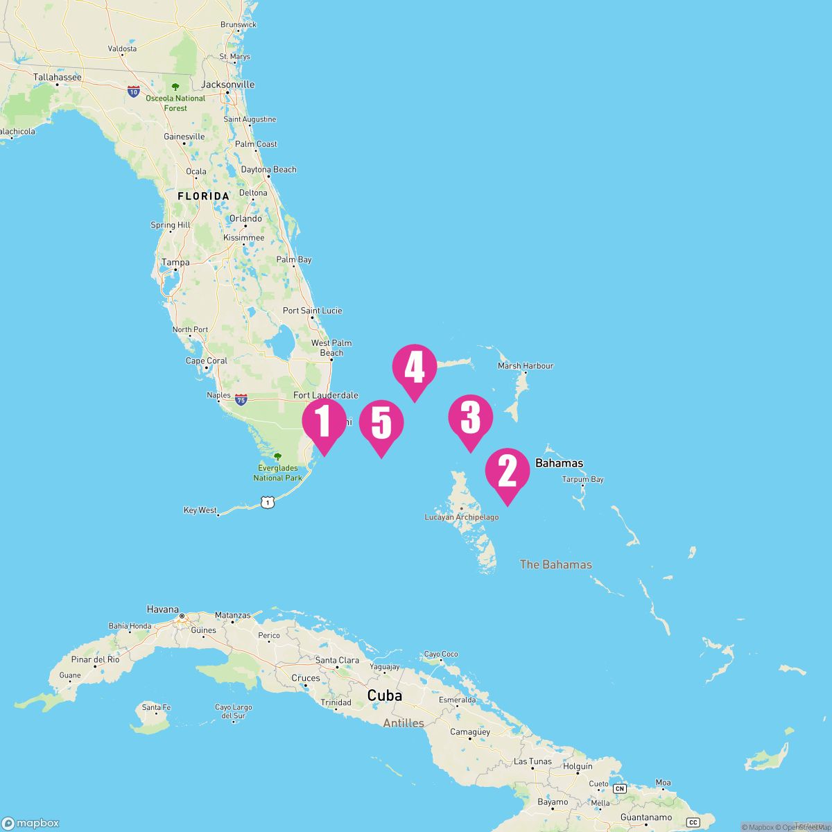 5 Night Bahamas: Great Stirrup Cay Bimini & Nassau (Miami Roundtrip)