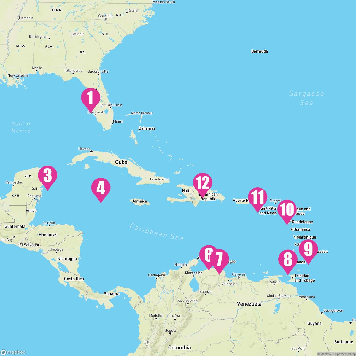 14 Night Caribbean: Curacao Aruba Barbados & Cozumel (Tampa Roundtrip)