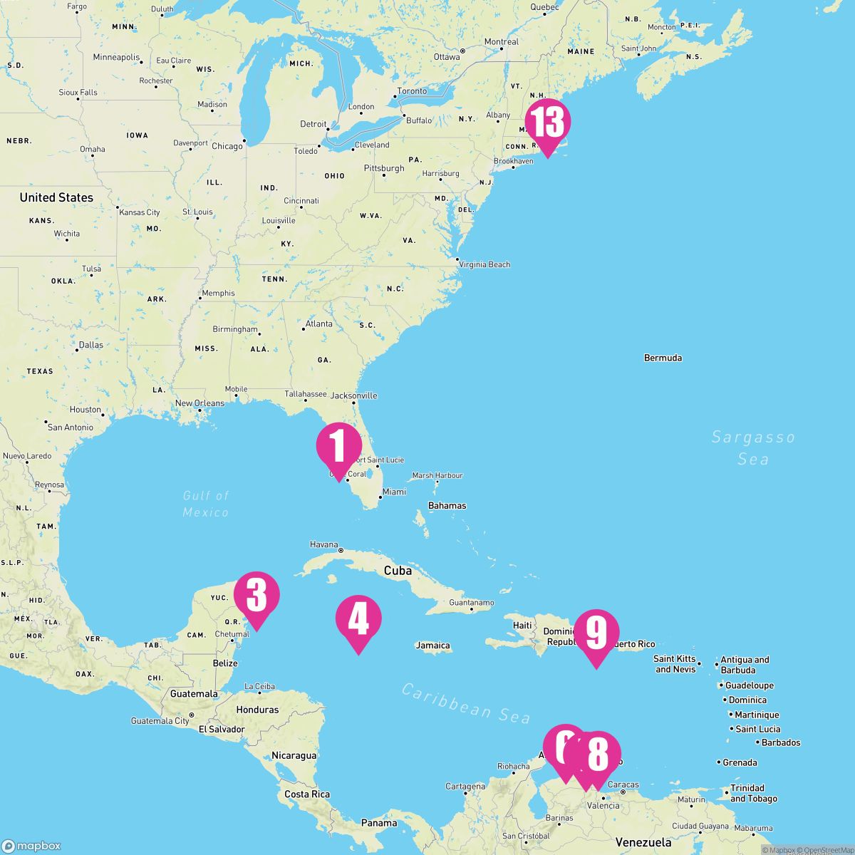 12 Night Caribbean: Curacao Aruba & Cozumel (Tampa To Boston)