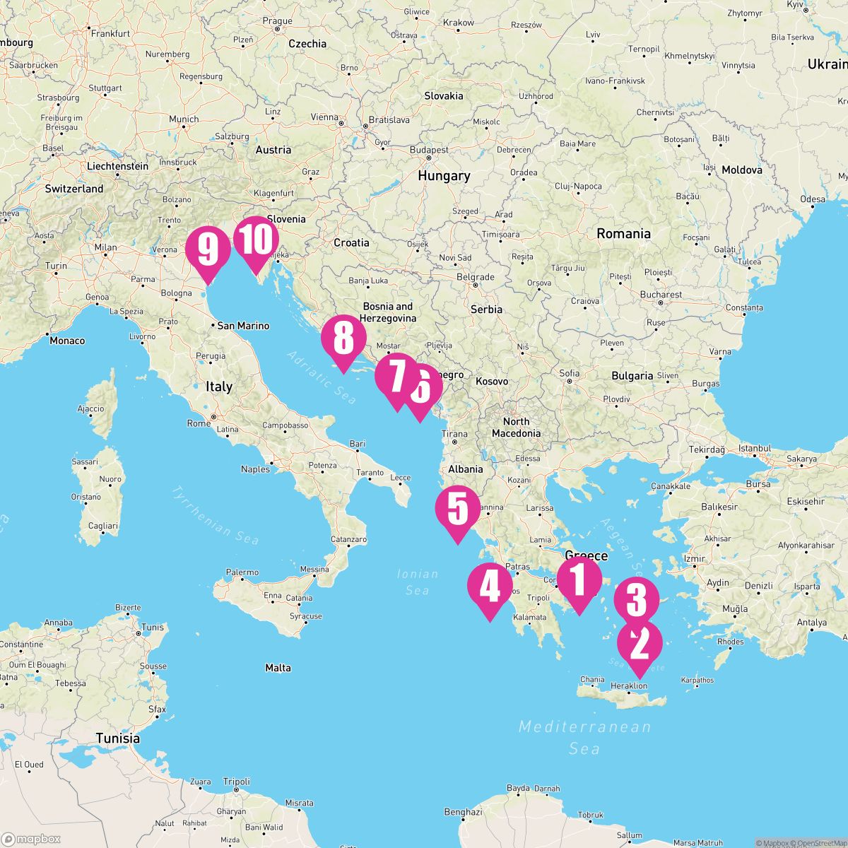 9 Night Greek Isles: Santorini Mykonos & Croatia (Athens To Trieste)