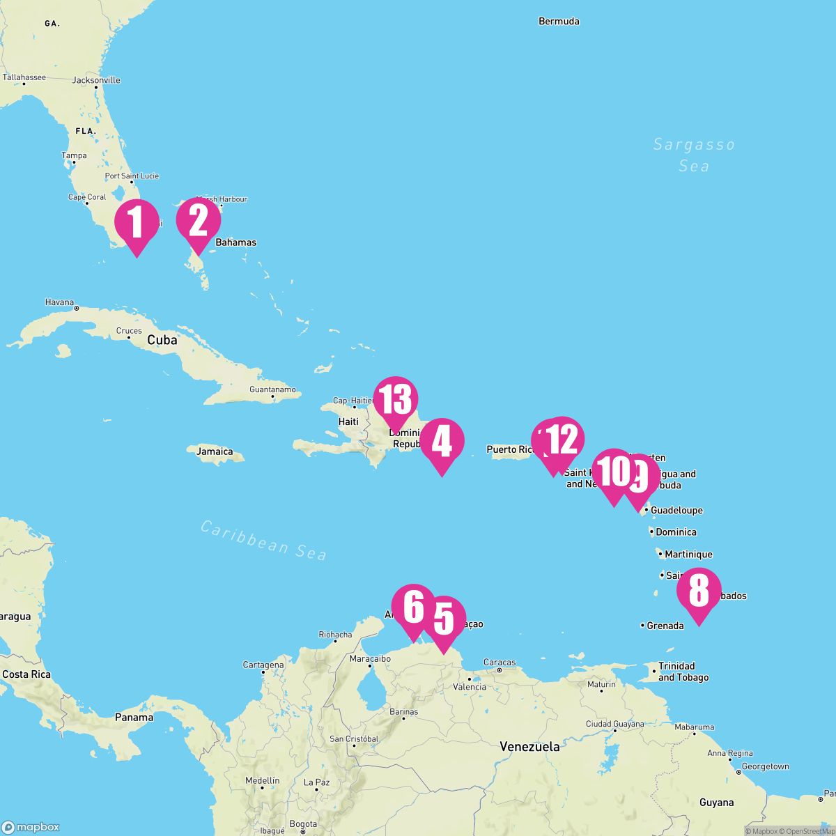 14-Night Southern Caribbean: Curacao Aruba & Barbados (Miami Roundtrip)