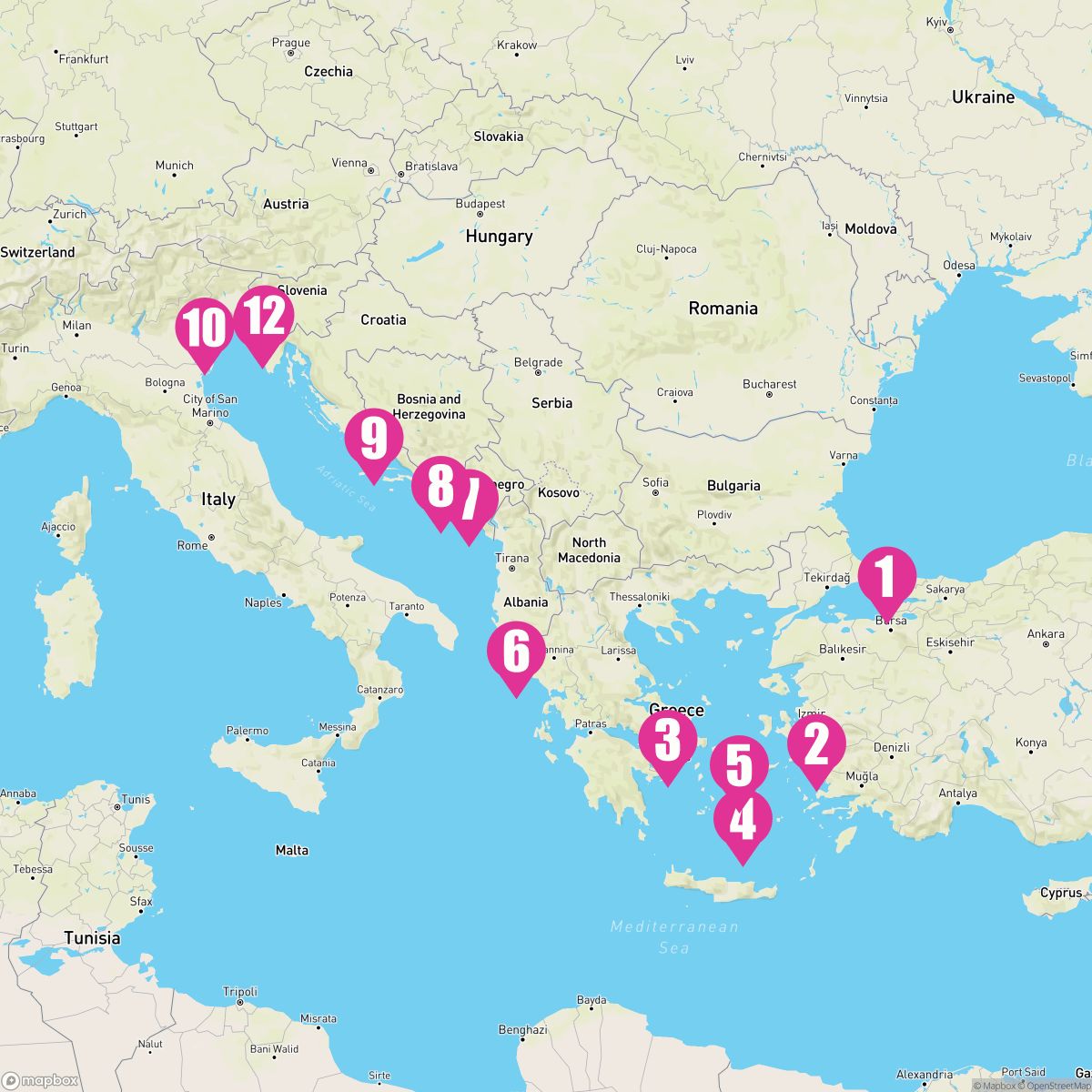 11 Night Greek Isles: Santorini Athens & Croatia (Istanbul To Trieste)