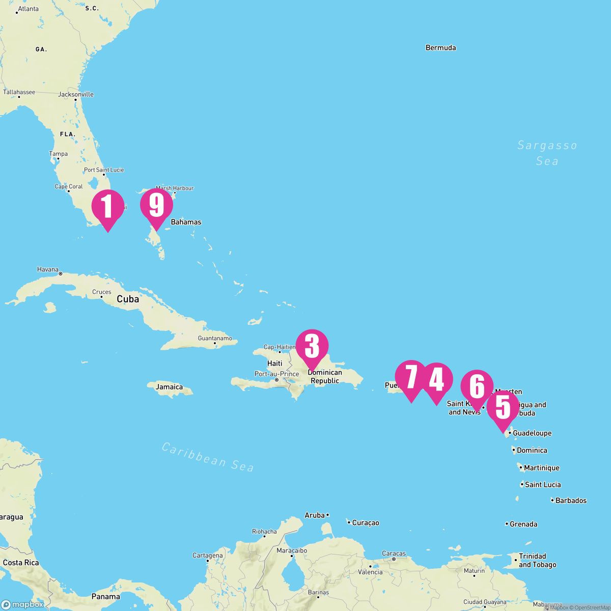 Norwegian Pearl - March 5th, 2025 - Cruise Map & Port Info