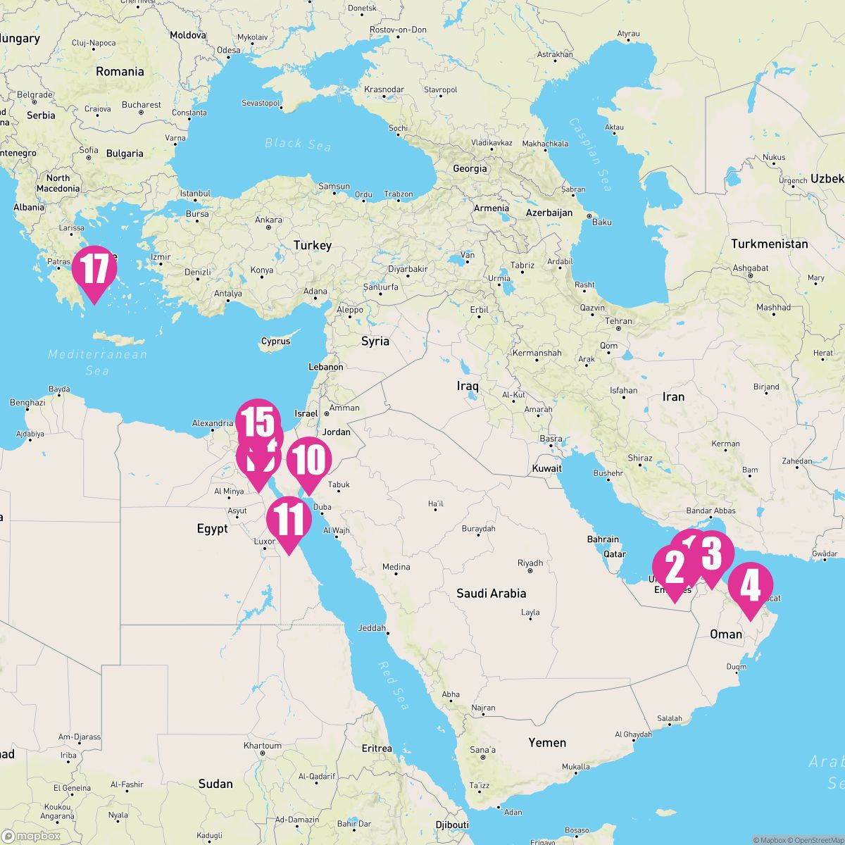 16 Night Africa: Egypt Jordan Oman & Uae (Dubai To Athens)