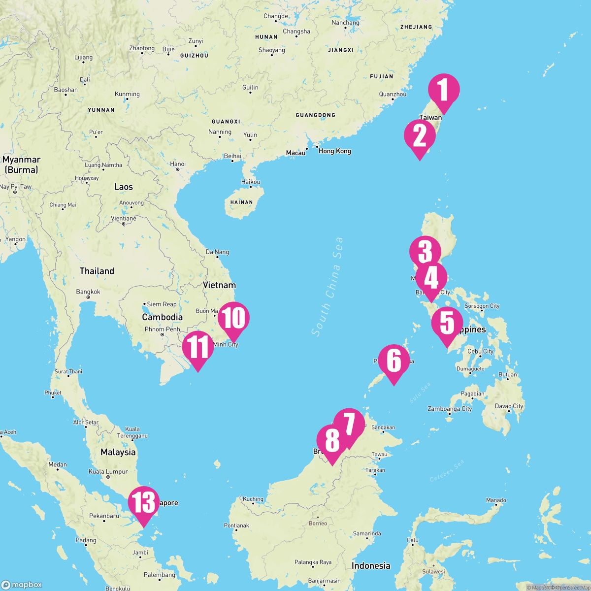 12 Night Asia: Philippines Vietnam & Malaysia (Taipei To Singapore)