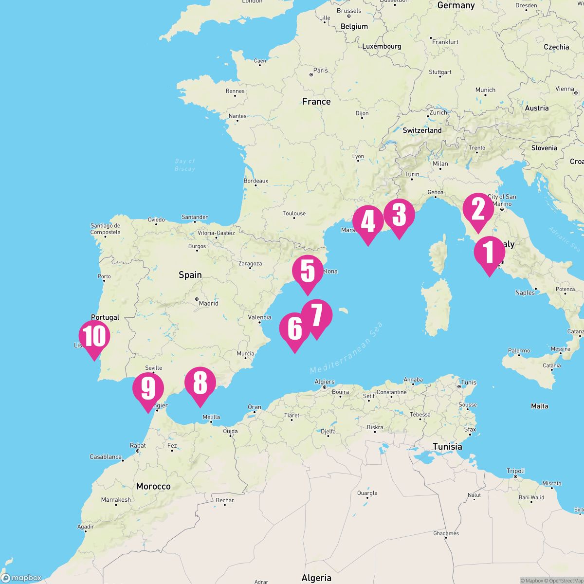 9 Night Mediterranean: Italy France & Spain (Rome To Lisbon)