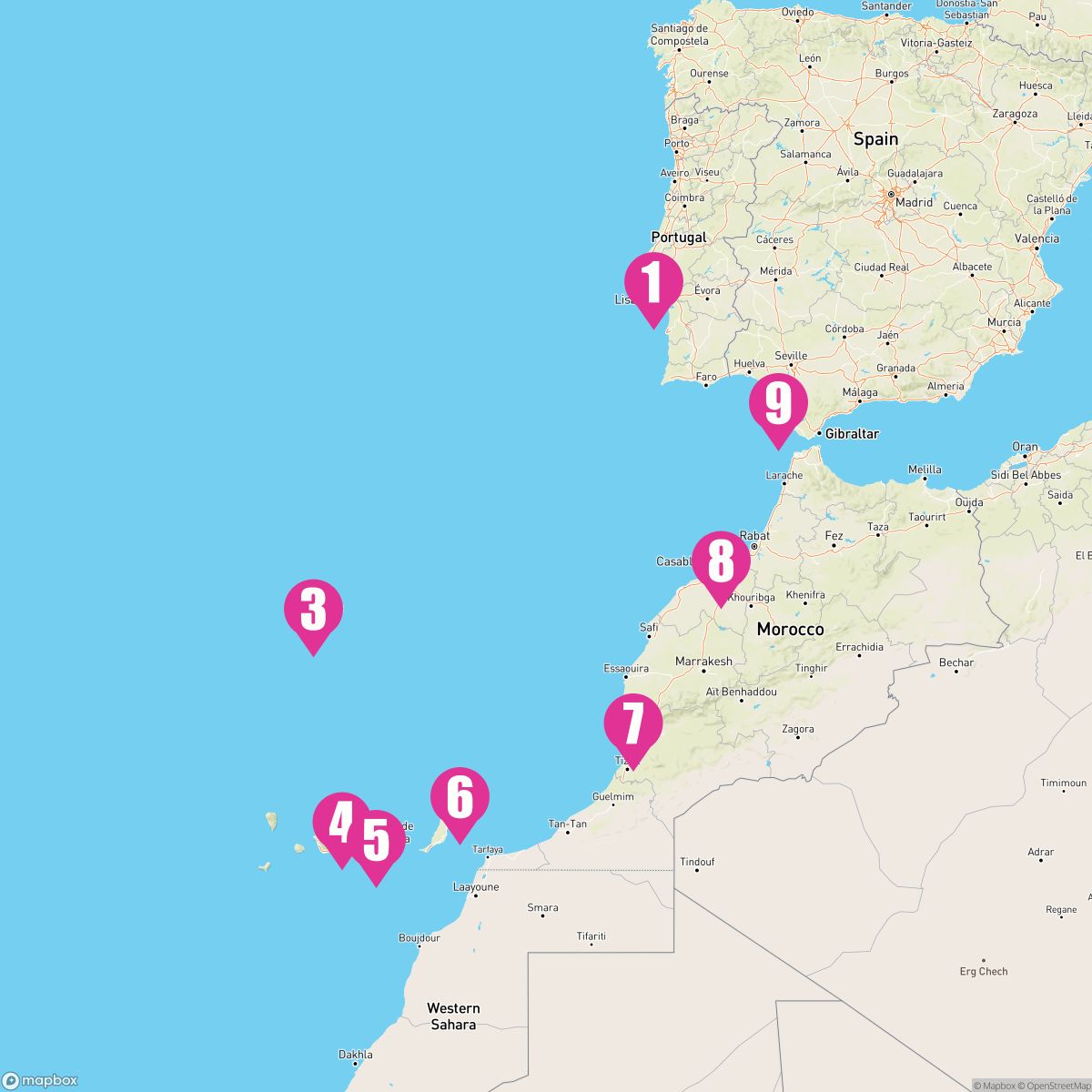 9 Night Europe: Spain Morocco & Canary Islands (Lisbon Roundtrip)