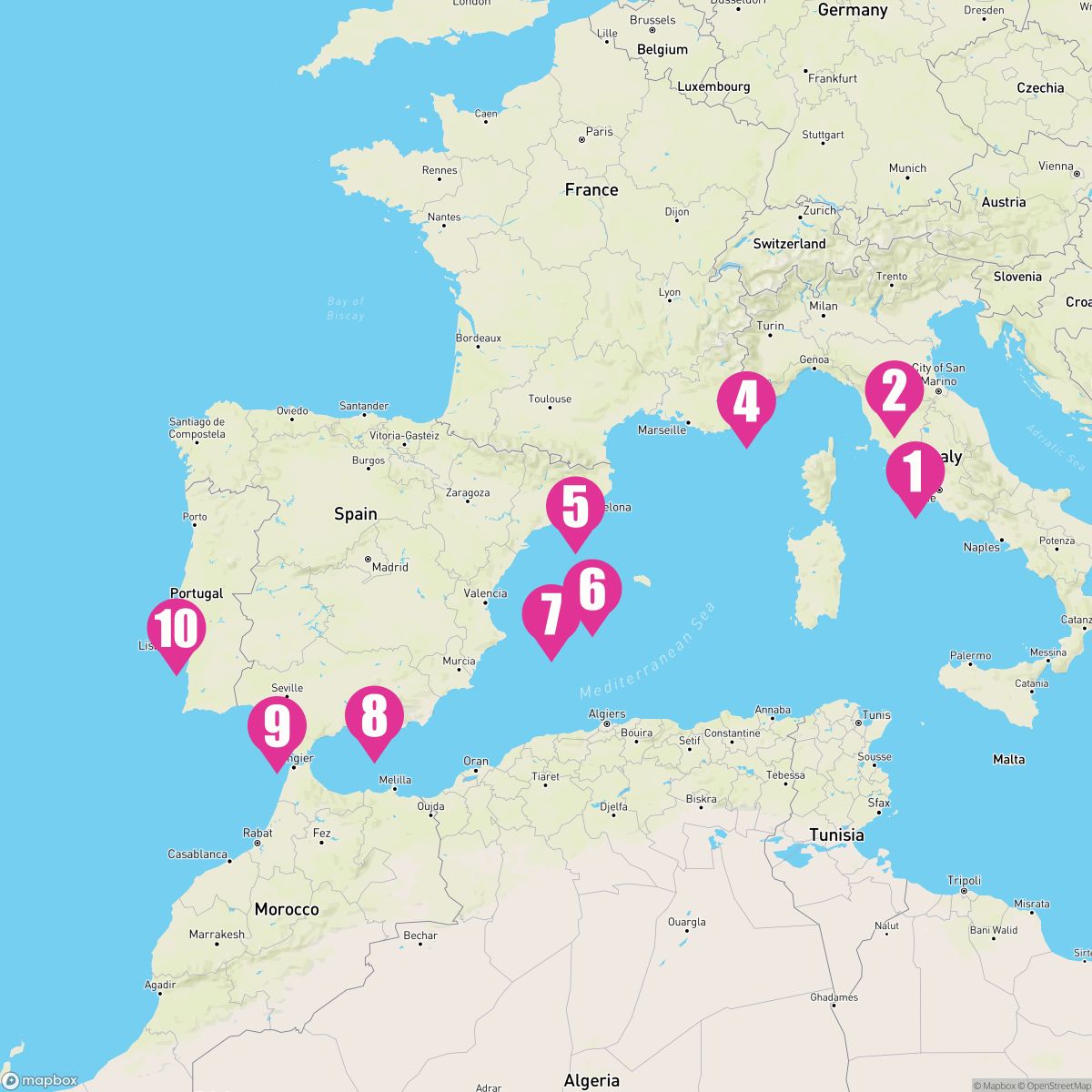 9 Night Mediterranean: Italy France & Spain (Rome To Lisbon)